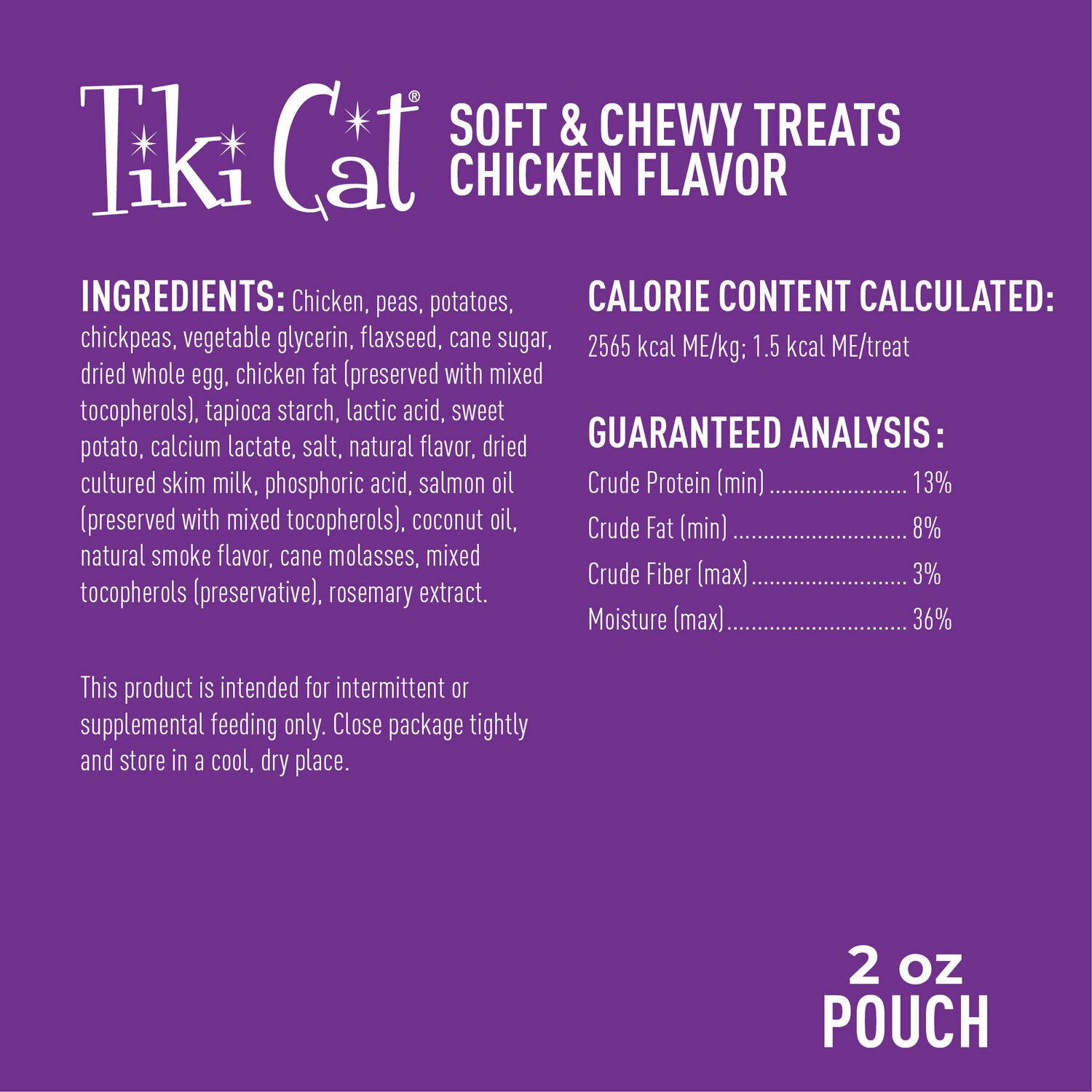 Tiki Cat Soft & Chewy Chicken Flavor Treats, 2-Oz Bag