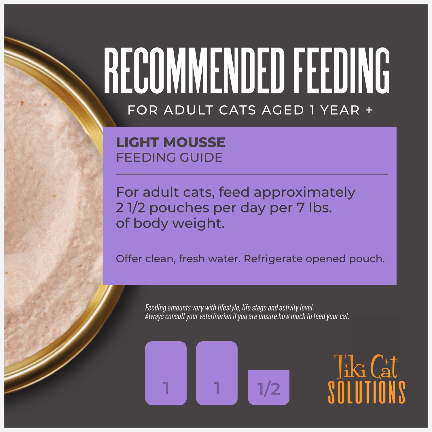 Tiki Cat Solutions Mousse, Light, Chicken, Turkey & Pumpkin Recipe In Broth, 2.4-Oz Pouch