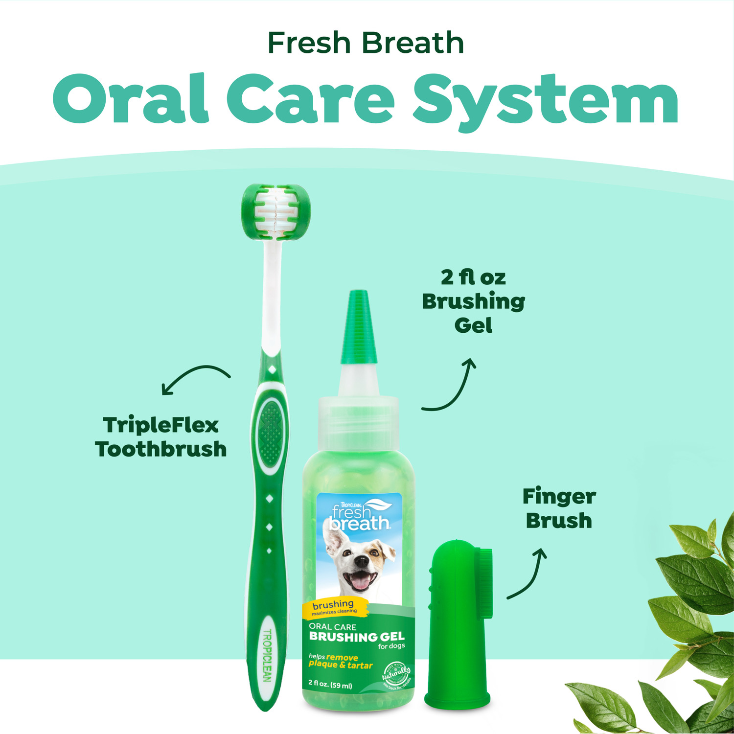 Tropiclean Fresh Breath Plaque & Tartar Control Dog Oral Care Kit For Puppies
