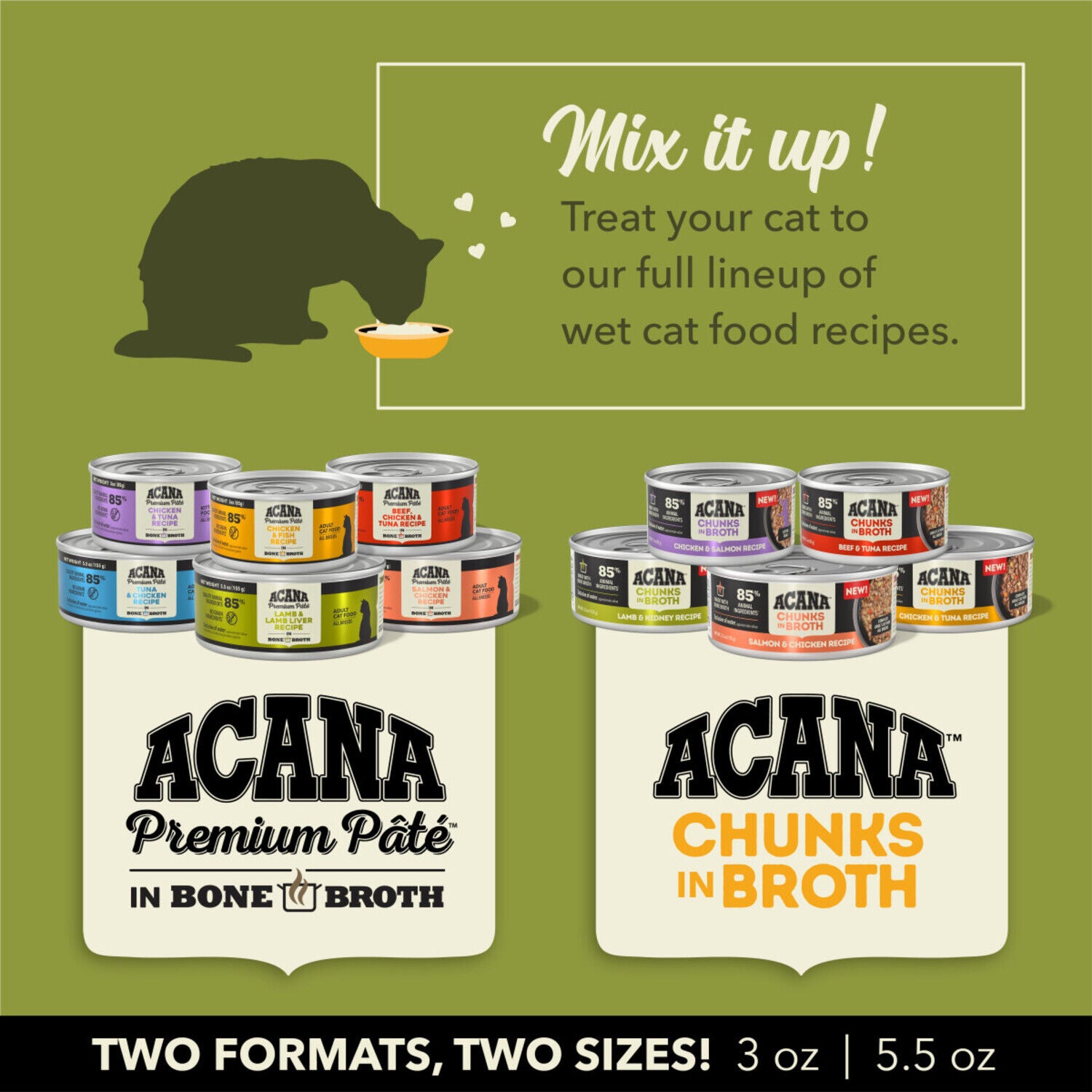 Acana Chunks In Broth Wet Cat Food, Beef & Tuna Recipe, 3-Oz Pack Of 12