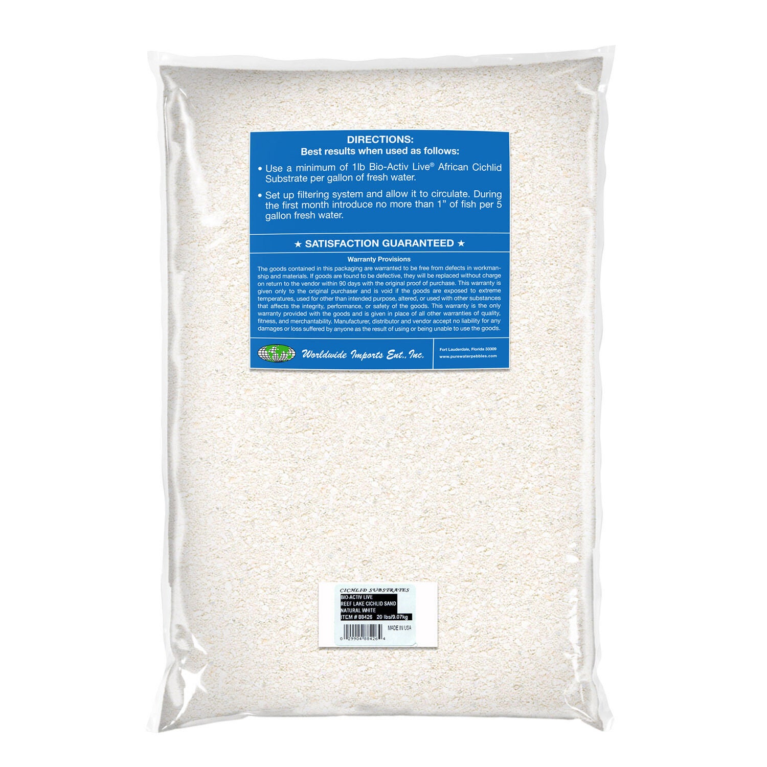Pure Water Pebbles Bio-Activ Live African Cichlid Sand - White
