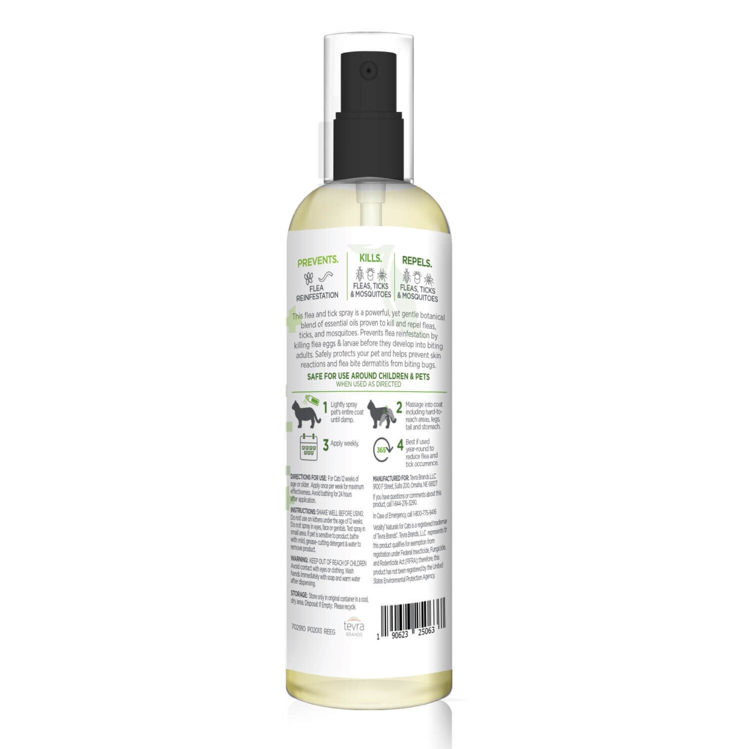 Vetality Naturals Flea & Tick Spray For Cats 8oz Pet Supermarket