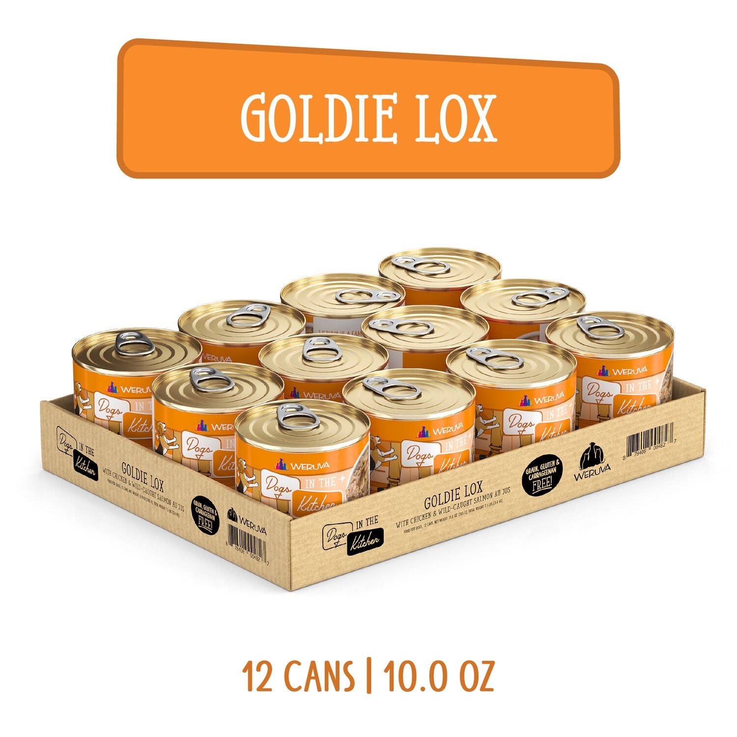 Weruva Dogs In The Kitchen Wet Dog Food, Goldie Lox - With Chicken & Wild Caught Salmon, 10-Oz Can Pack Of 12