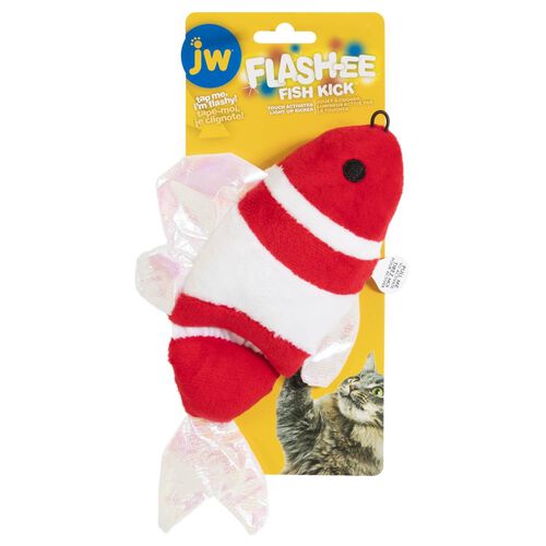 Jw Flash Ee Fish Kick Touch Activated Light Up Kicker Cat Toy
