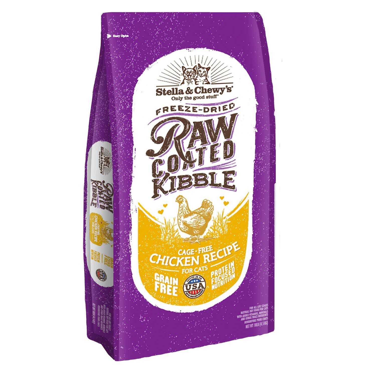Stella & Chewy's Kibble-Raw Coated Cage Free Chicken Recipe Cat Food