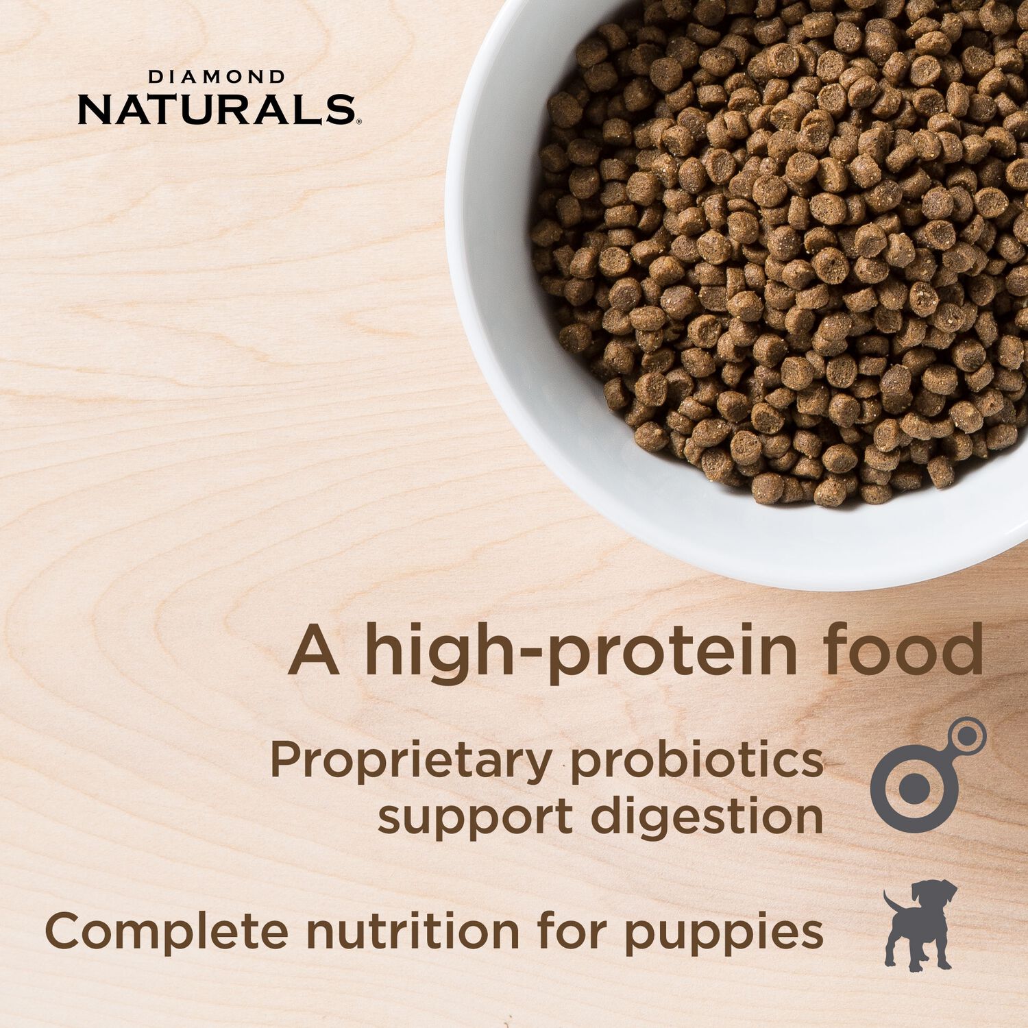 Diamond Naturals Small & Medium Breed Puppy Dry Dog Food,  Chicken & Rice Formula, 6-Lb Bag