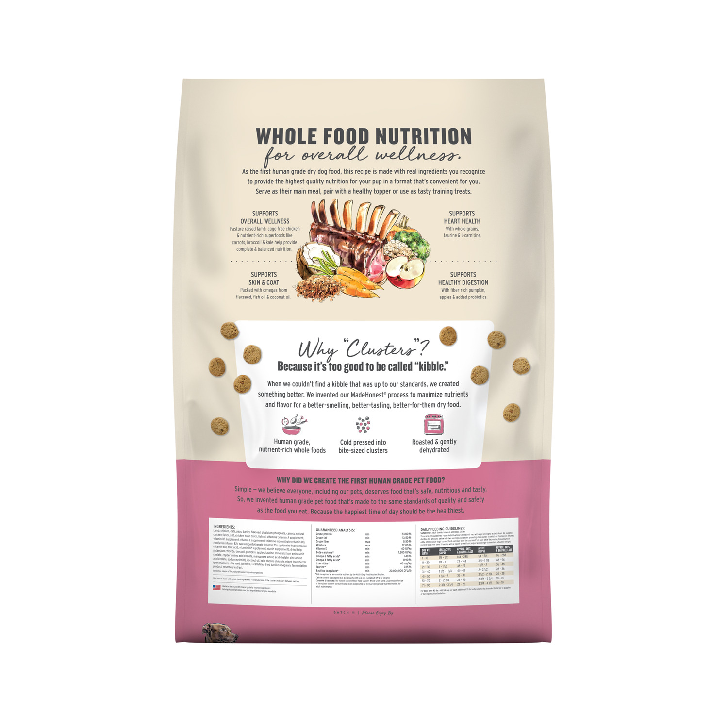 The Honest Kitchen Gourmet Whole Food Clusters Whole Grain Lamb & Superfoods Recipe Dry Dog Food, 18-Lb
