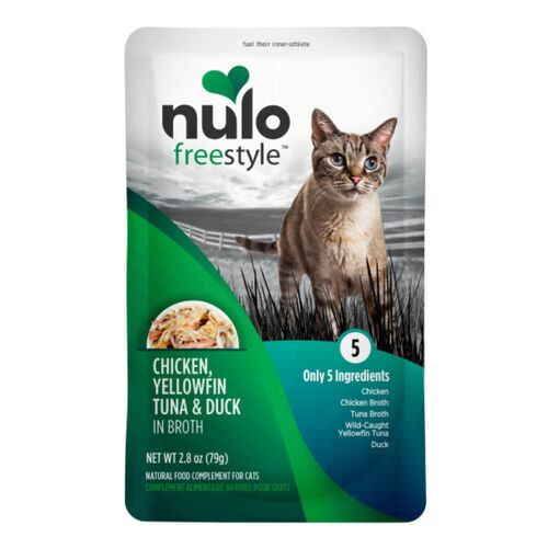 Nulo Free Style Cat Chicken, Yellowfin Tuna & Duck In Broth Wet Cat Food Topper