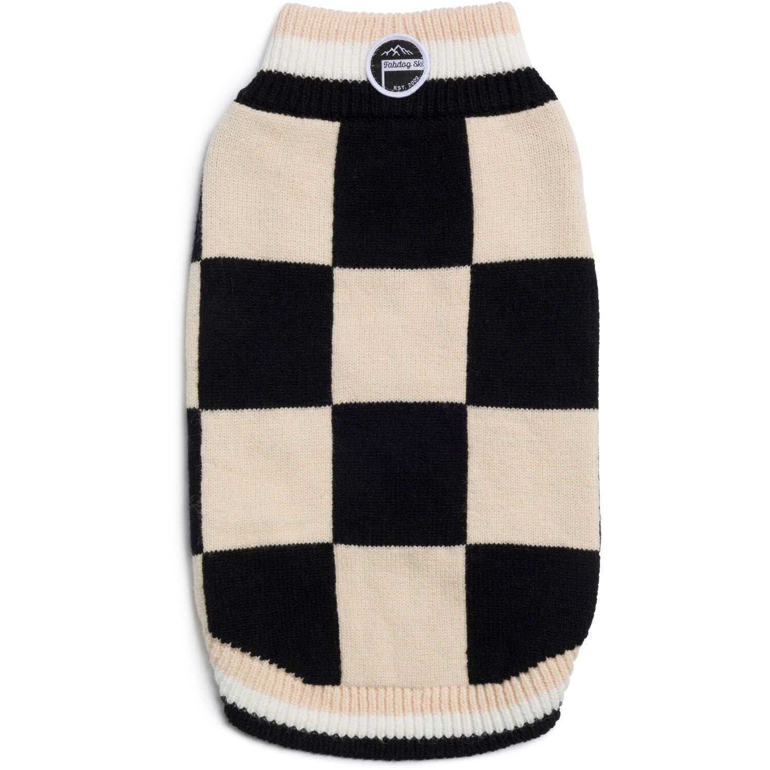 Fabdog Oatmeal Corespun Checkered Large Dog Sweater | Pet Supermarket