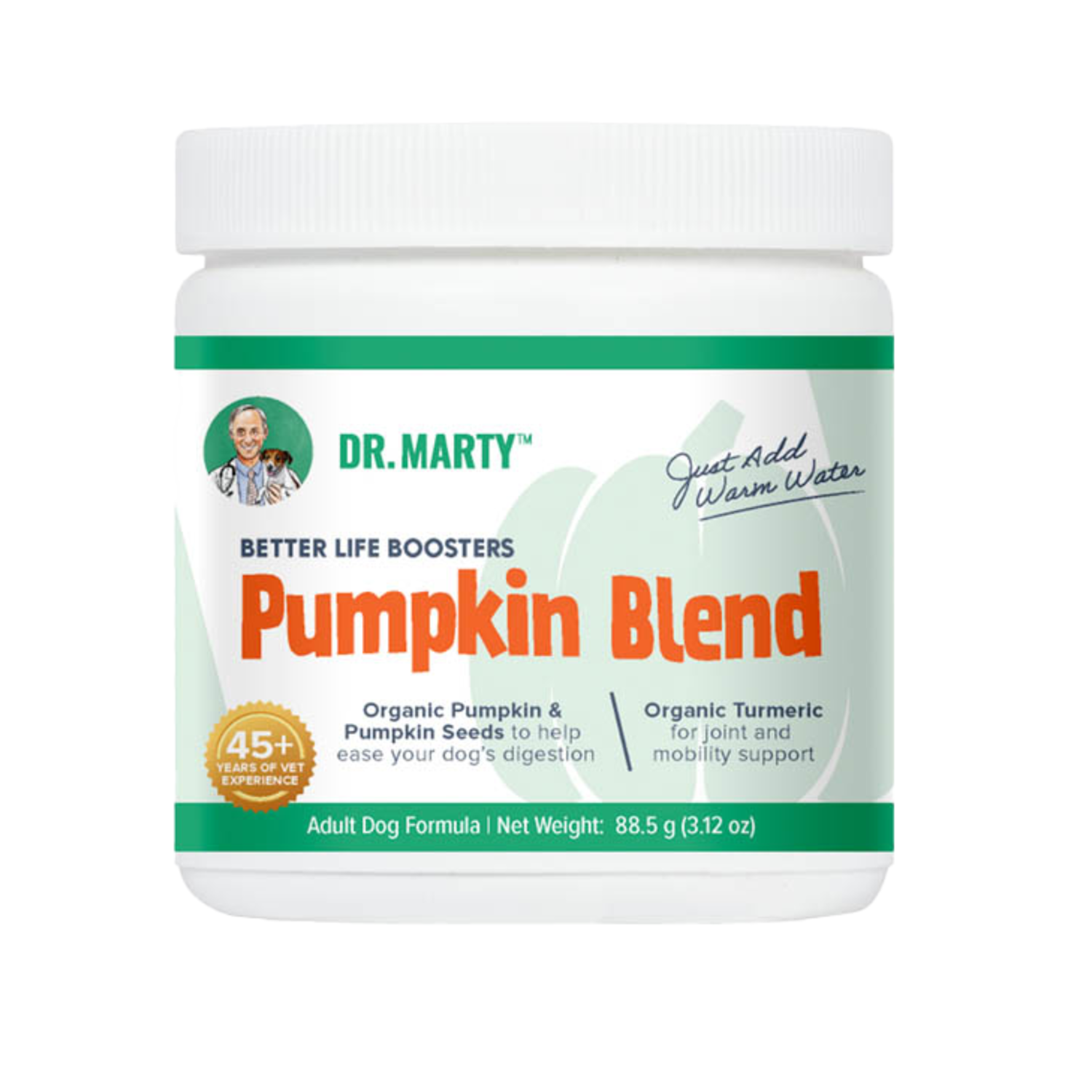 Dr. Marty Better Life Boosters Pumpkin Blend Dog Supplement, 3.17-Oz