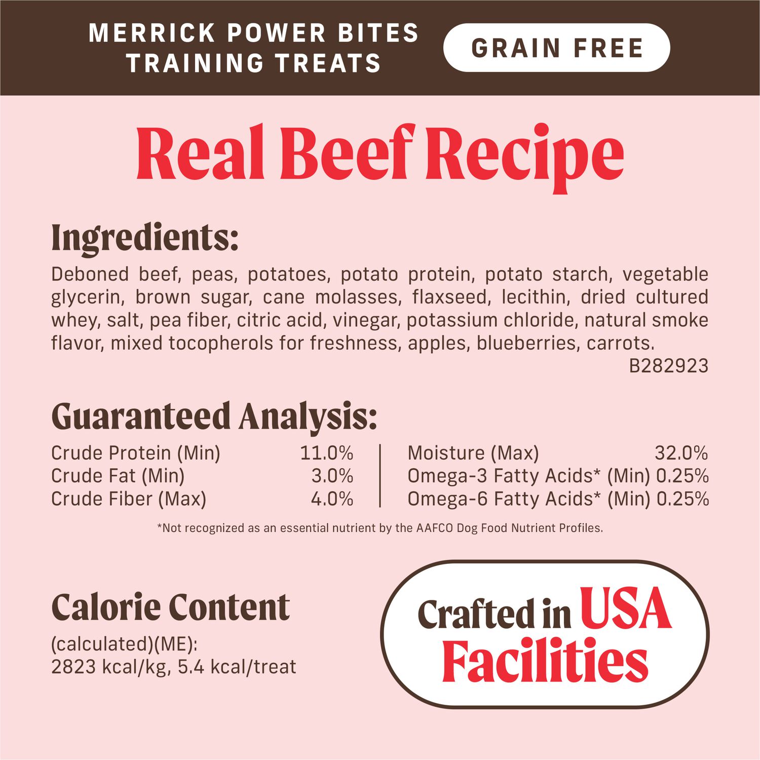 Merrick Power Bites Soft And Chewy Beef Recipe Training Dog Treats, 6-Oz Bag