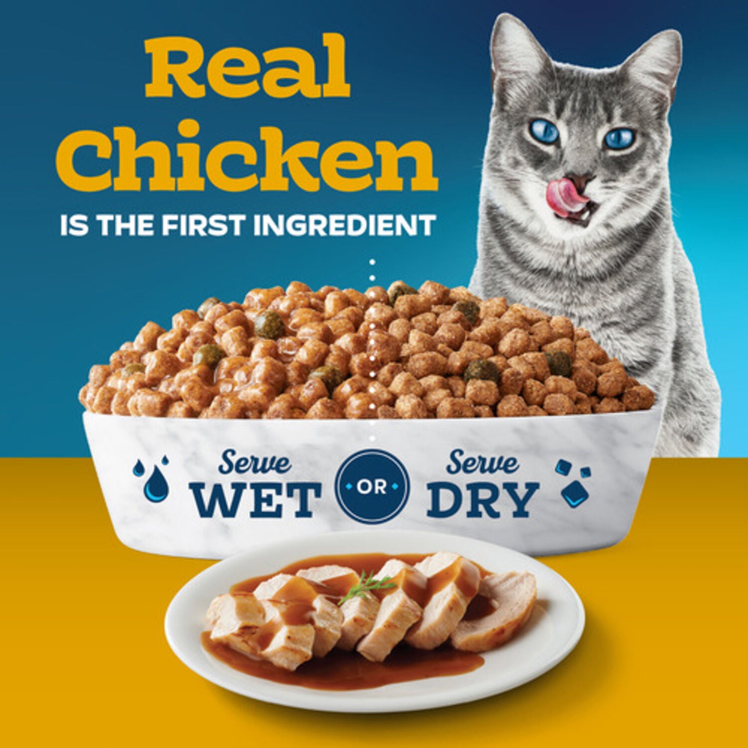 Blue Buffalo Tastefuls Irresistible Gravy Experience Chicken & Brown Rice Recipe Dry Cat Food, 7-Lb Bag