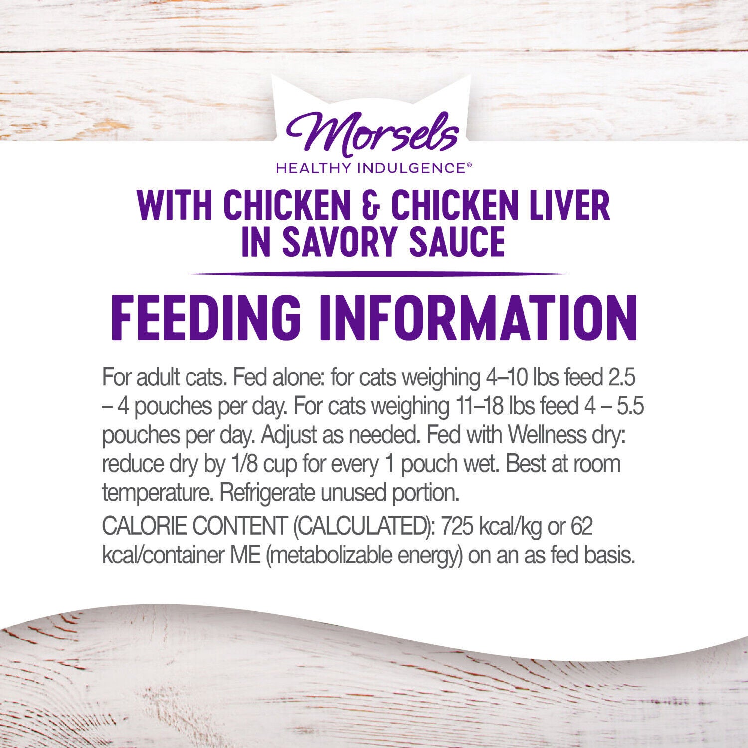 Wellness Healthly Indulgence Morsels Adult Wet Cat Food Chicken & Chicken Liver Recipe, Natural, Protein-Rich, Grain-Free, 3 Ounce Pouch
