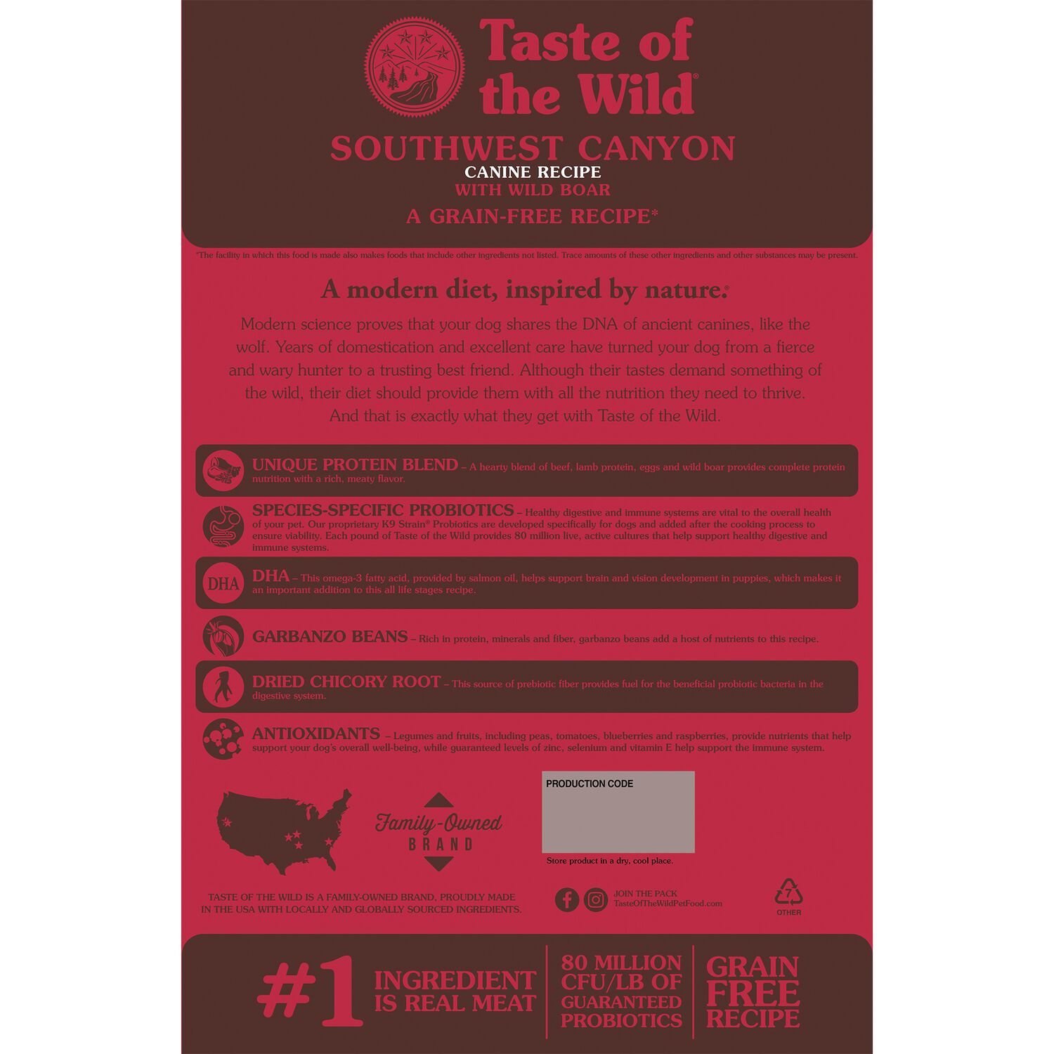 Taste Of The Wild Southwest Canyon Canine Recipe With Wild Boar Grain-Free Dry Dog Food, 28-Lb Bag