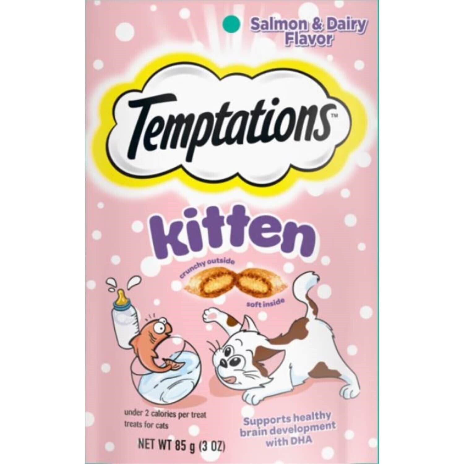 Temptations Crunchy & Soft Kitten Treats, Salmon And Dairy Flavor