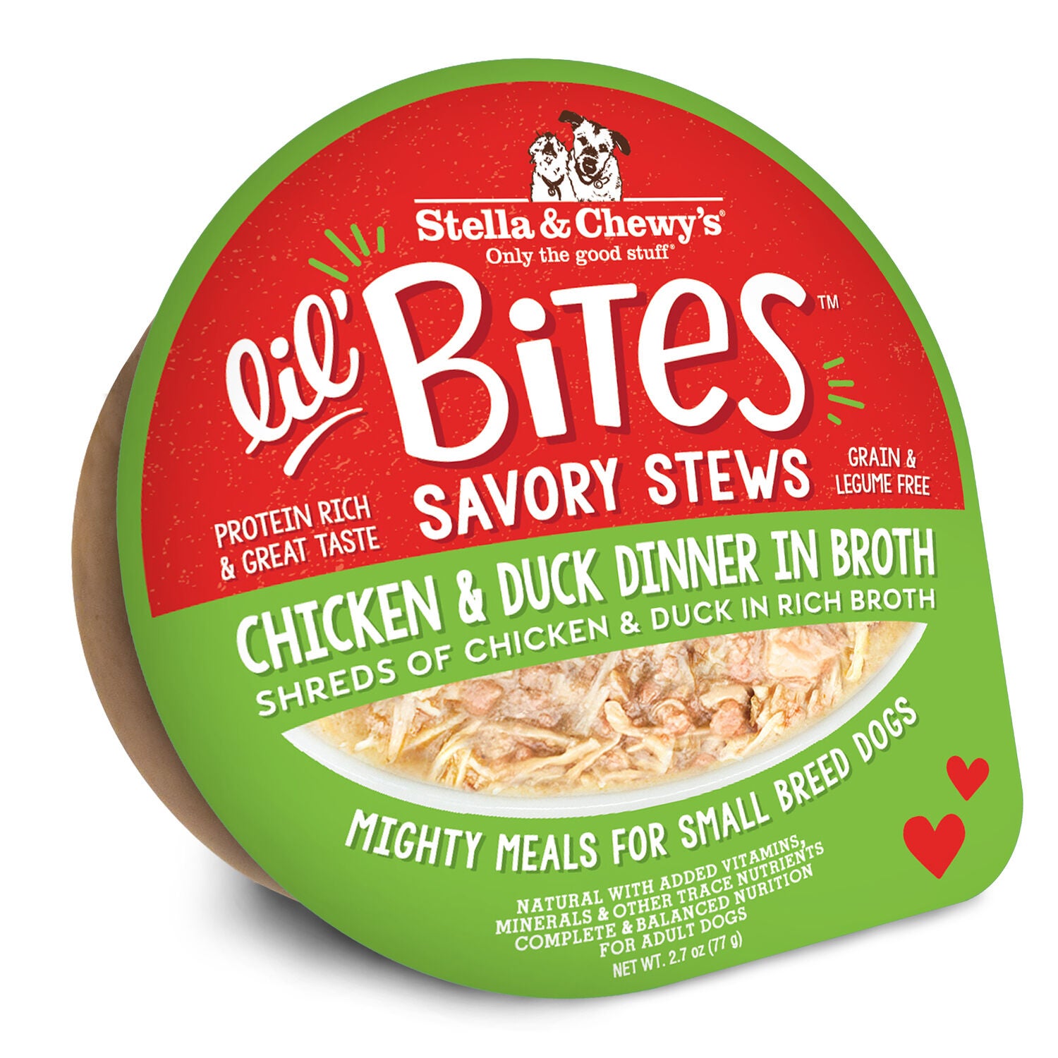 Stella & Chewy's Lil Bites Savory Stews Small Breed Wet Dog Food, Chicken & Duck Dinner In Broth, 2.7-Oz Cup