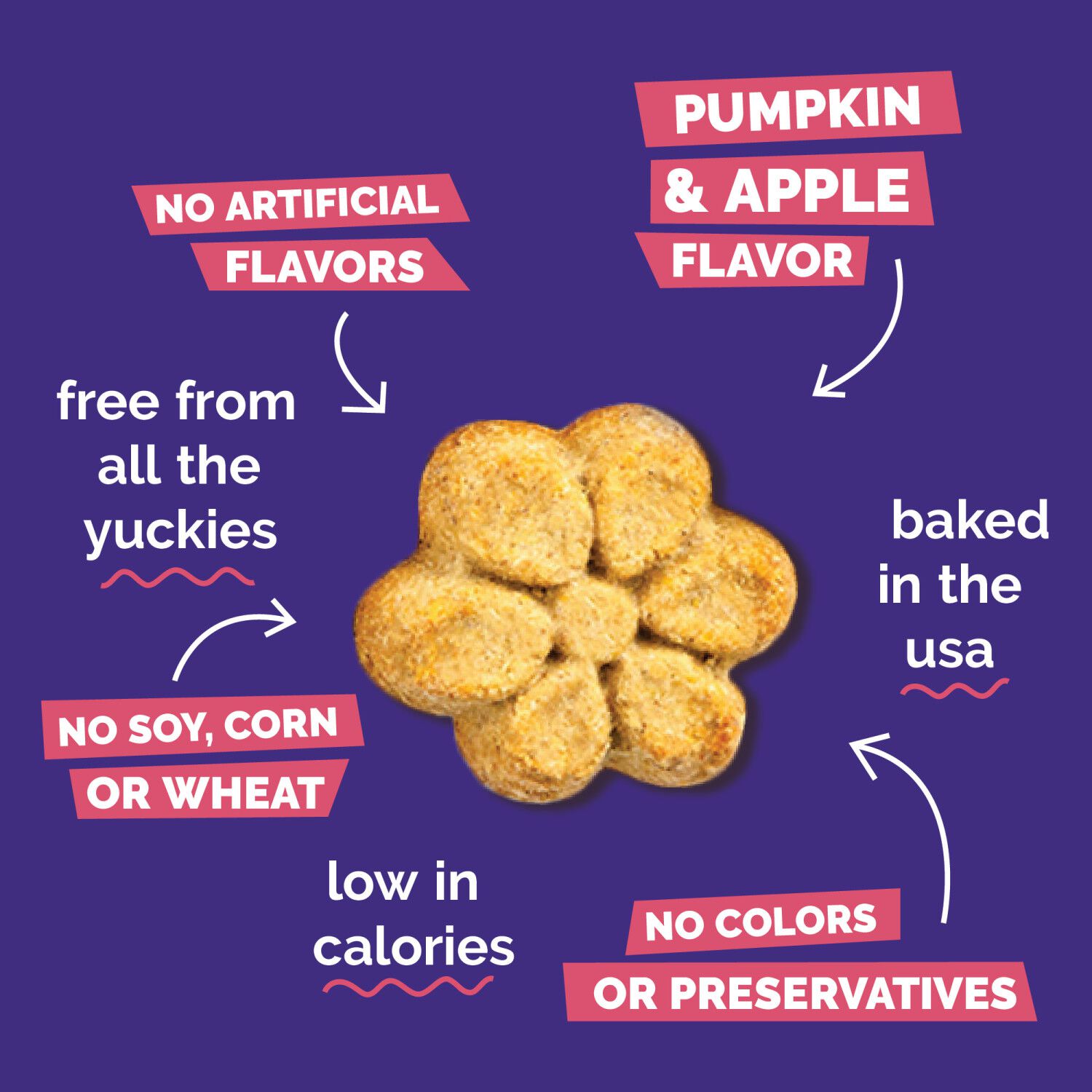Fruitables Low Calorie Baked Crunchy Dog Treats,  Pumpkin & Apple, 12-Oz Bag