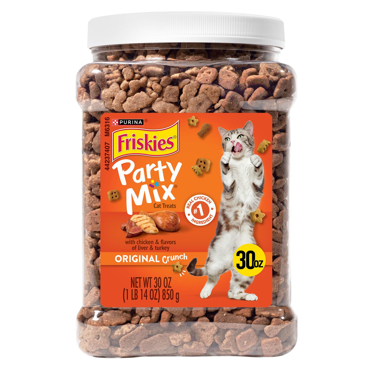 Purina Friskies Party Mix Original Crunch Cat Treats, Chicken With Liver & Turkey