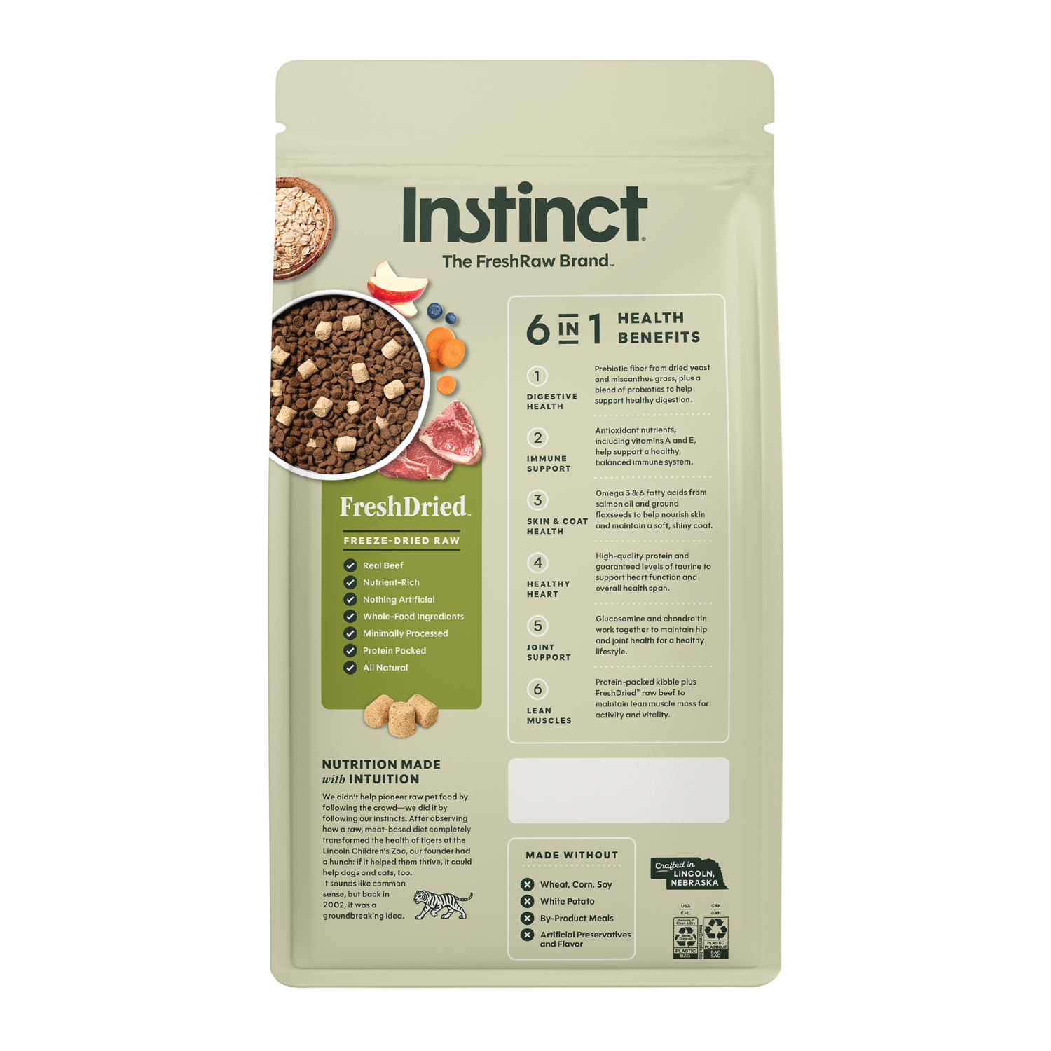 Instinct Raw Boost Whole Grain Real Lamb & Oatmeal Recipe Dry Dog Food, 3.5-Lb Bag