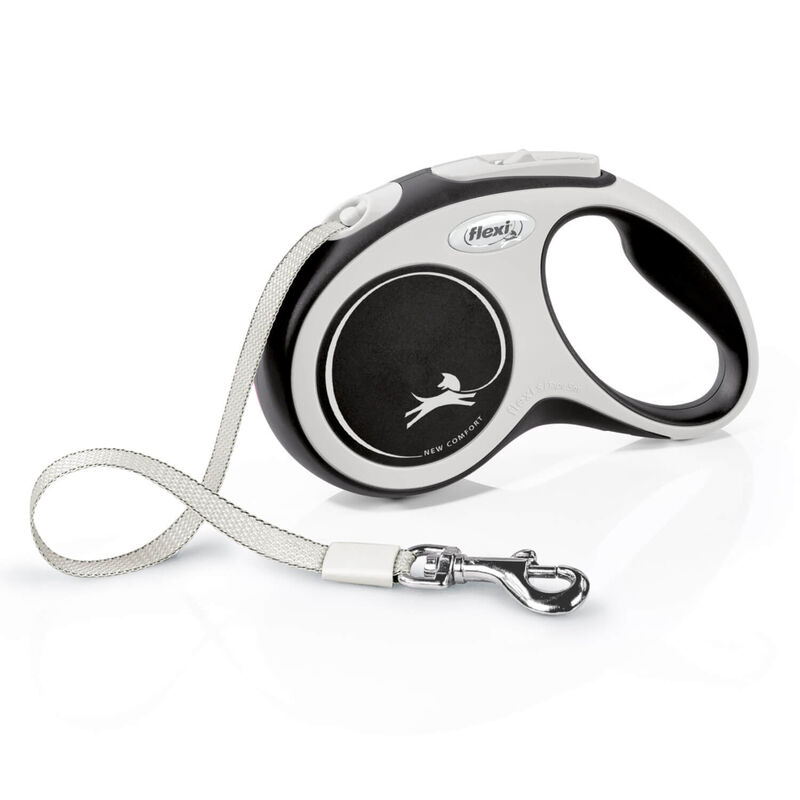 Flexi Comfort Retractable Tape Dog Leash, Grey, 16'