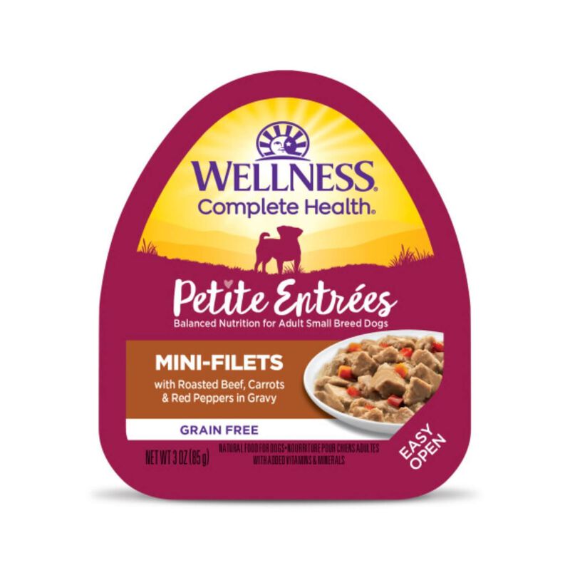 Wellness Petite Entrees Mini Filets With Roasted Beef, Carrots & Red Peppers In Gravy Small Breed Wet Dog Food