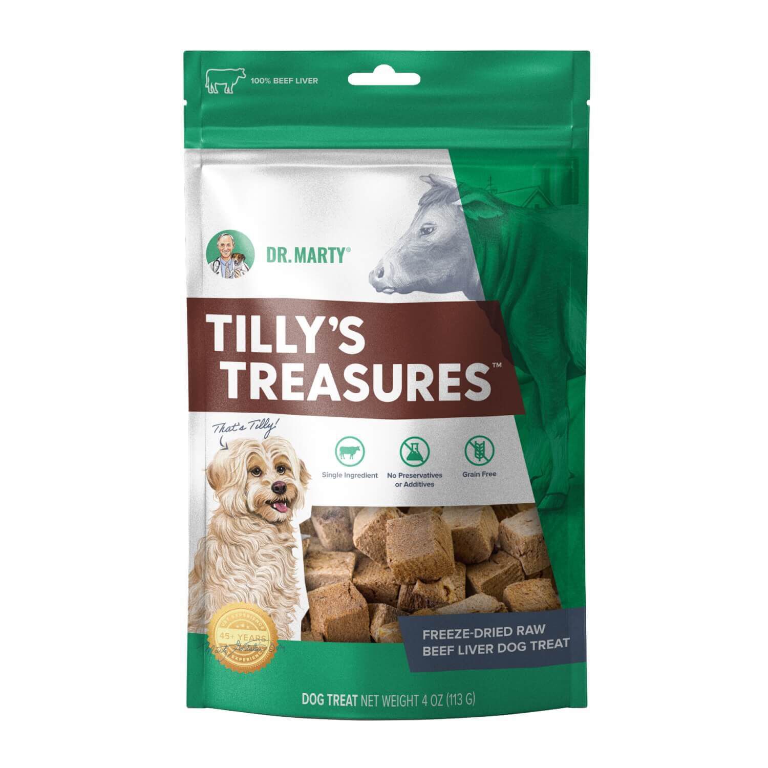 Dr. Marty Tilly's Treasures Freeze Dried Raw Beef Liver Dog Treats