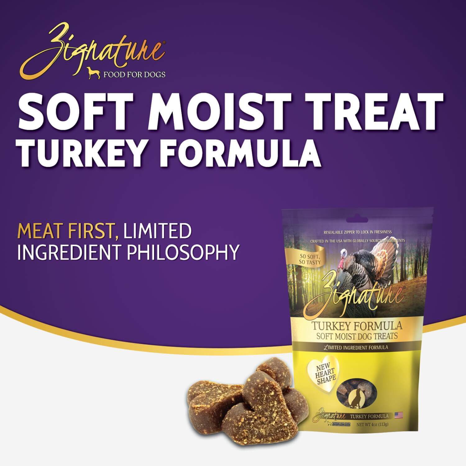 Zignature Limited Ingredient Turkey Formula Soft Moist Dog Treats