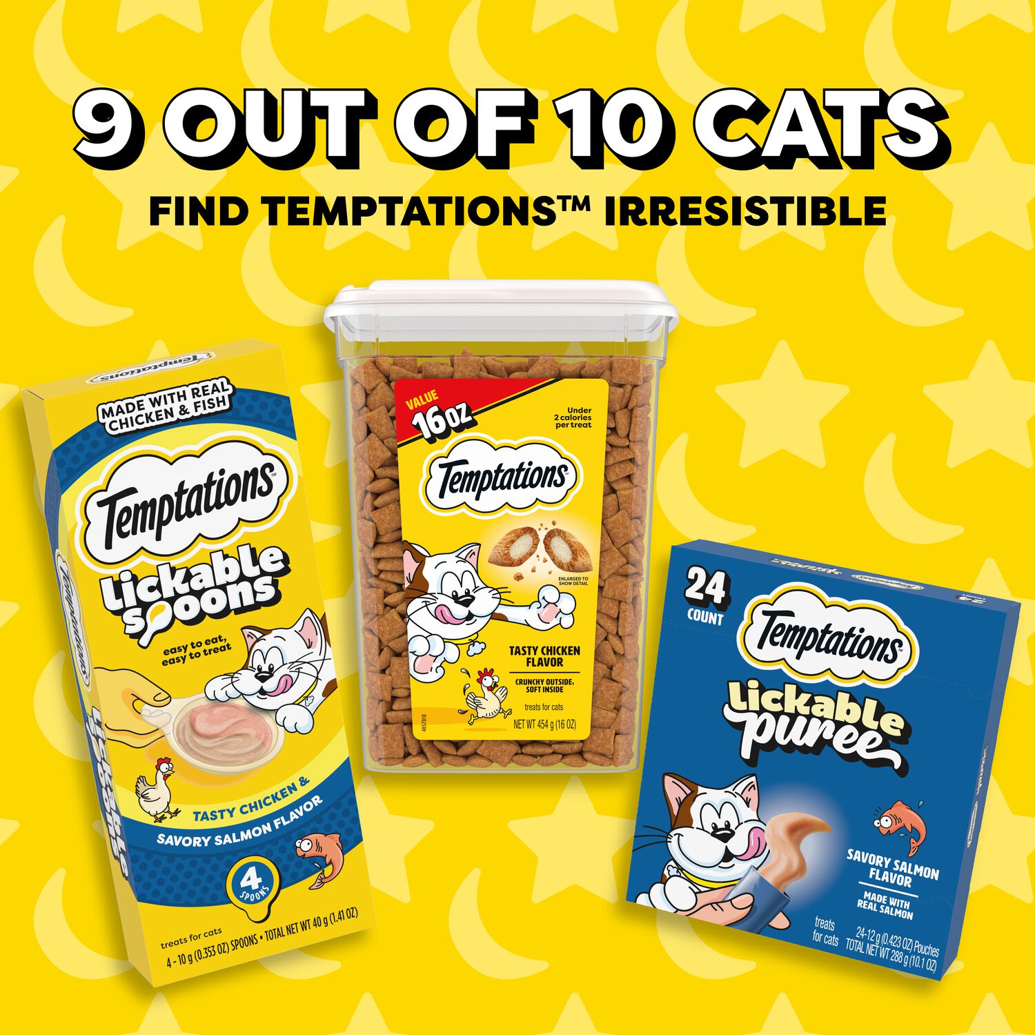 Temptations Classic Crunchy & Soft Creepy Catnip Flavor Cat Treats, 3-Oz