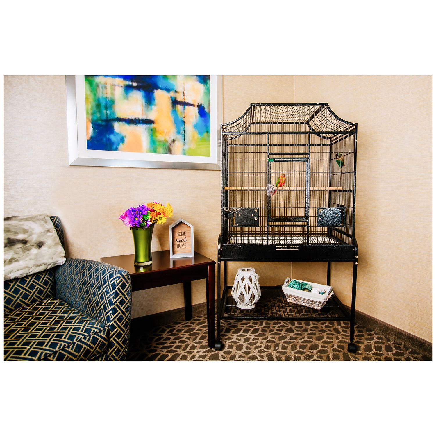A&E Cage Elegant Flight Bird Cage, Black