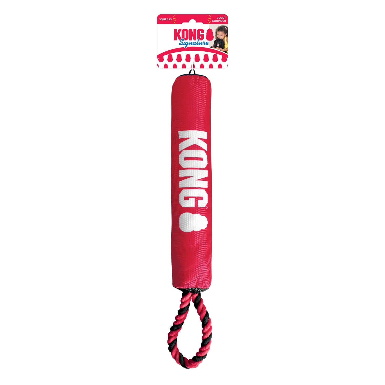 Kong Signature Stick With Rope Fetch & Tug Dog Toy, 12"