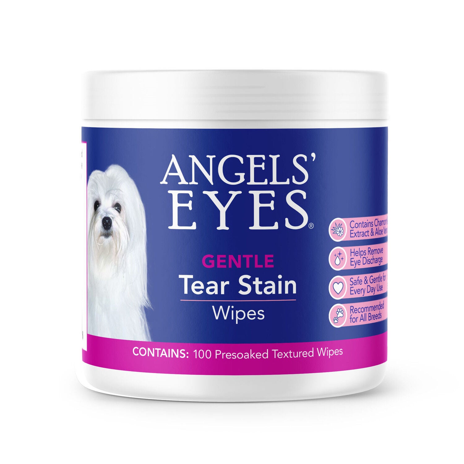 Angels' Eyes Gentle Tear Stain Dog Grooming Wipes