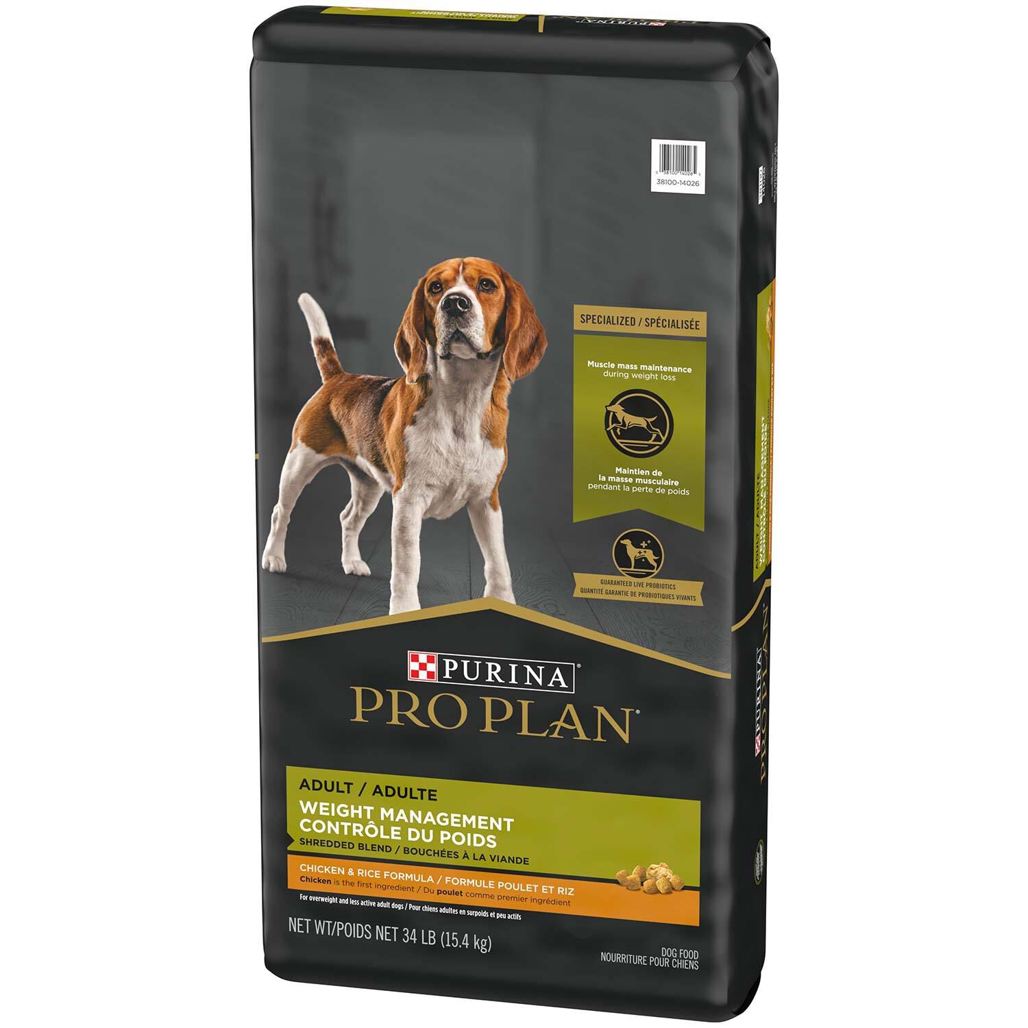 Purina Pro Plan Weight Management Shredded Blend Chicken & Rice Formula Dry Dog Food