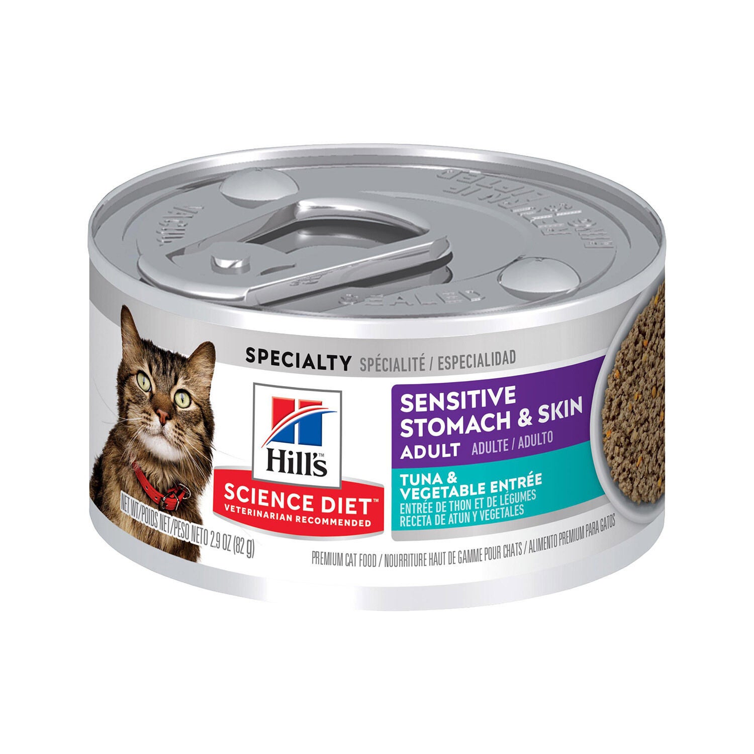 Hill's Science Diet Sensitive Stomach & Skin Wet Cat Food, Tuna & Vegetable Entr&eacute;e, 2.9-Oz Pack Of 24