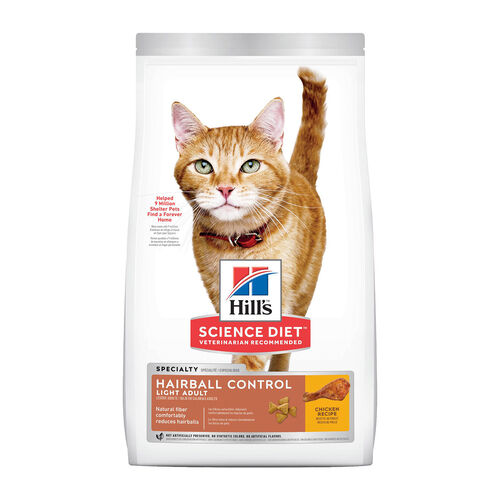 Hill'S Science Diet Hairball Control Chicken Recipe For Light Adults Dry Cat Food