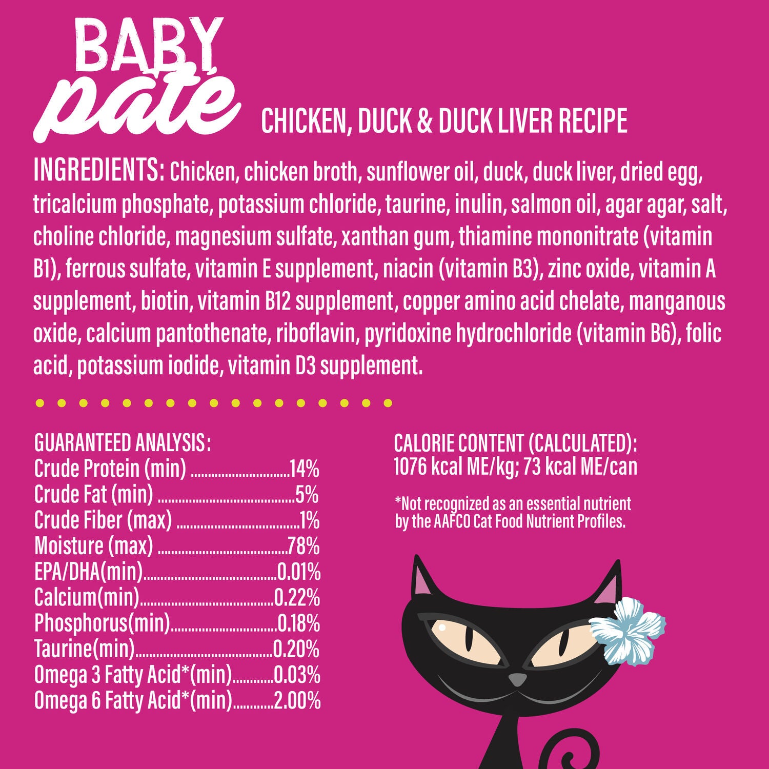 Tiki Cat Baby Pate, Wet Cat Food, Chicken, Duck & Duck Liver, 2.4-Oz Can