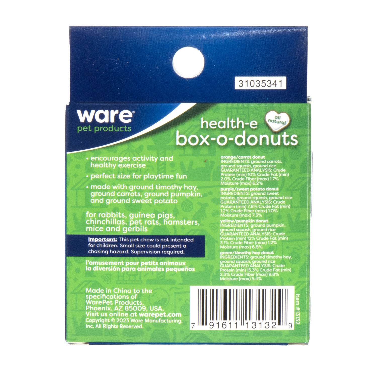 Ware Pet Products Health-E Box-O-Donuts Small Animal Toy