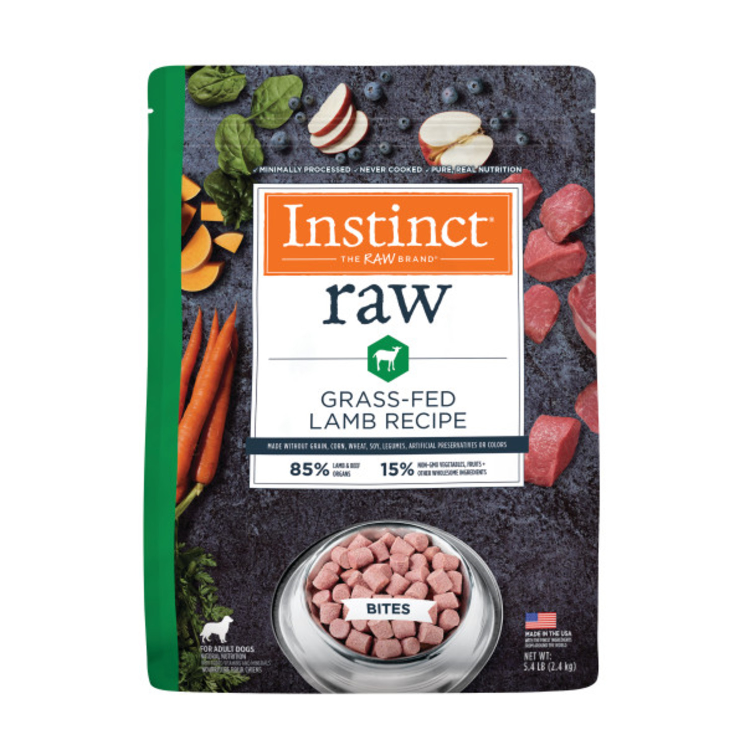 Instinct Raw Grass-Fed Lamb Bites Frozen Dog Food