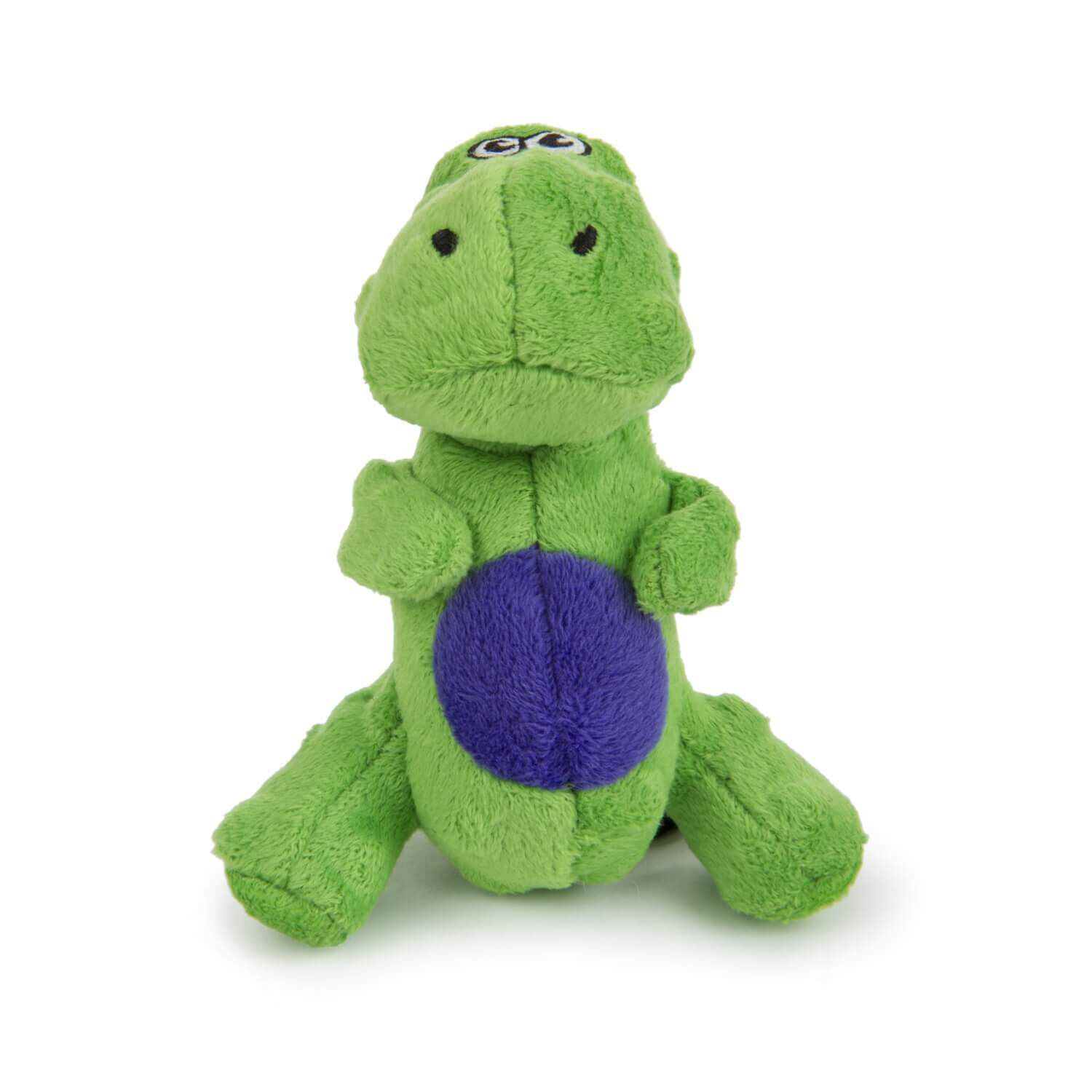 Godog Dinos T-Rex Just For Me Squeaky Plush Dog Toy - Green Mini