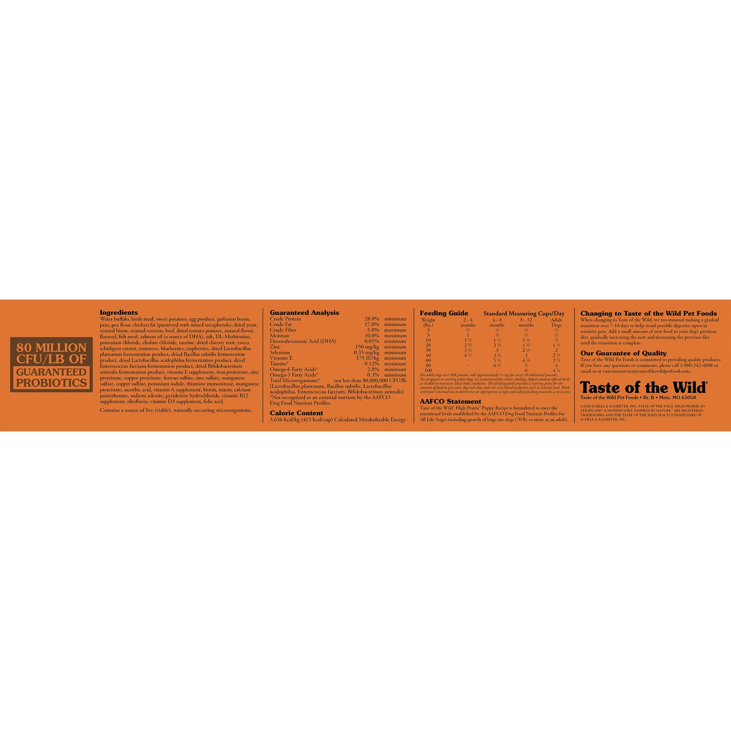 Taste Of The Wild Dry Dog Food, High Prairie Puppy Recipe With Roasted Bison & Venison, 28-Lb Bag