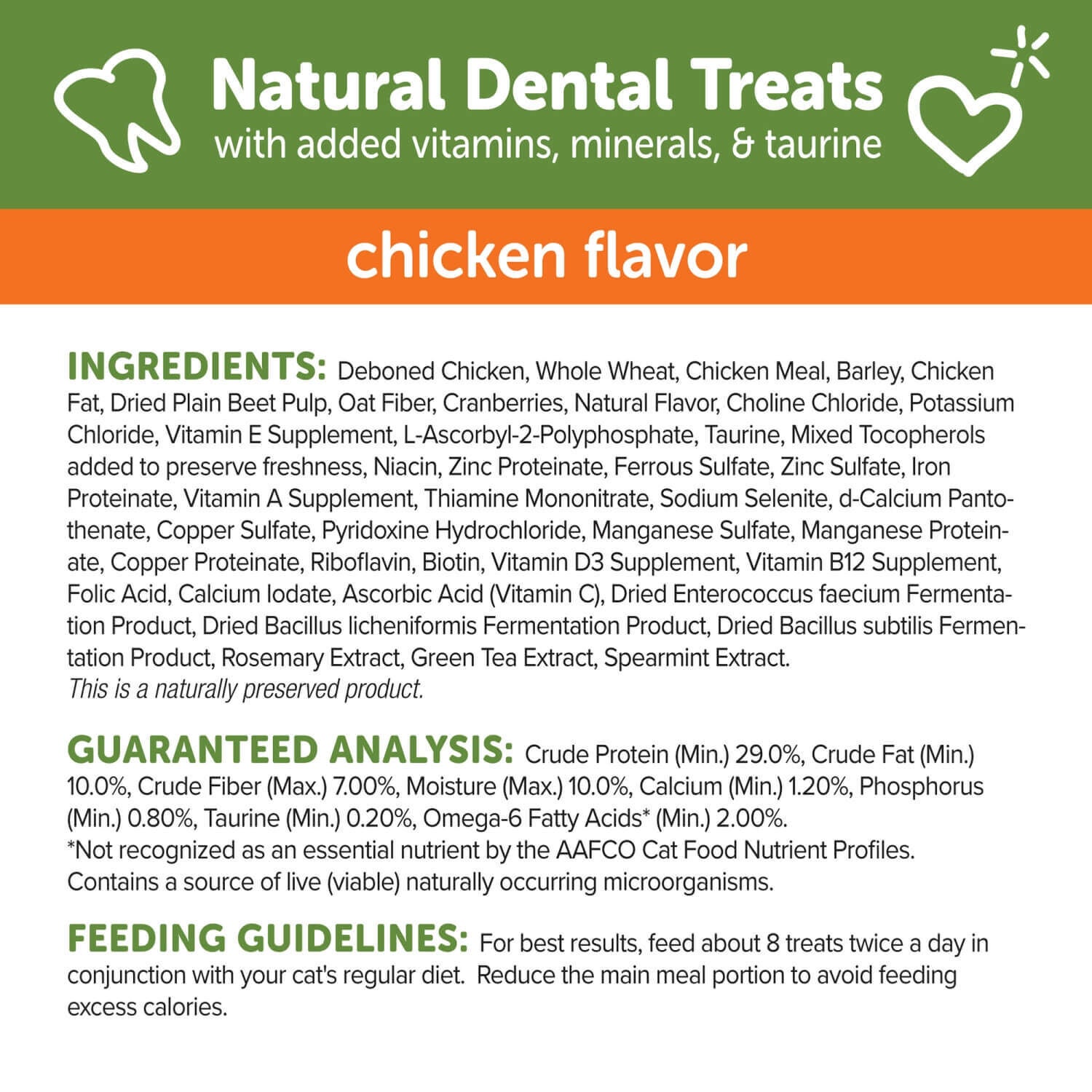 Whimzees Natural Cat Dental Treats, Chicken Flavor