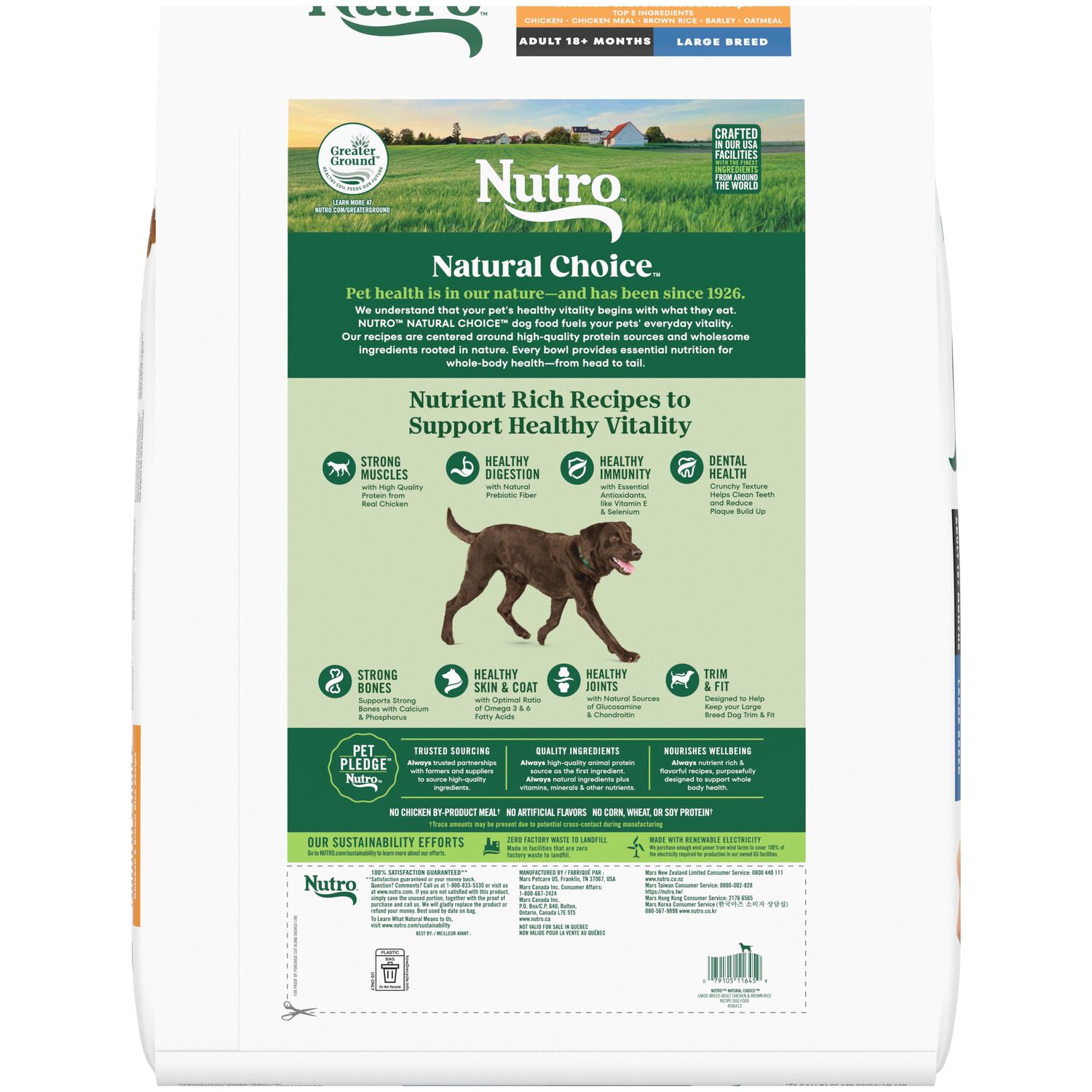 Nutro Wholesome Essentials Large Breed Adult Chicken, Whole Brown Rice & Sweet Potato Recipe Dog Food, 30-Lb