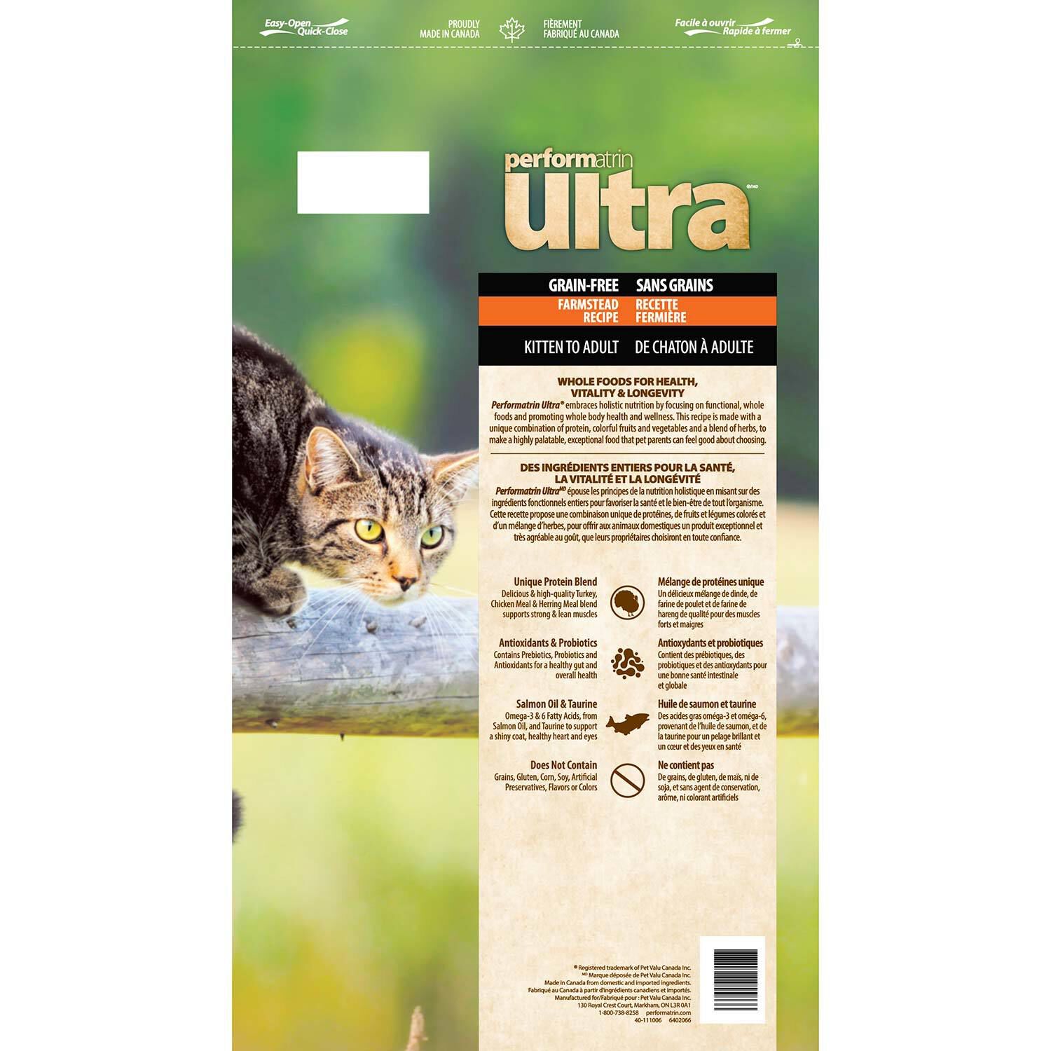Performatrin Ultra Grain-Free Farmstead Dry Cat Food, 12-Lb Bag