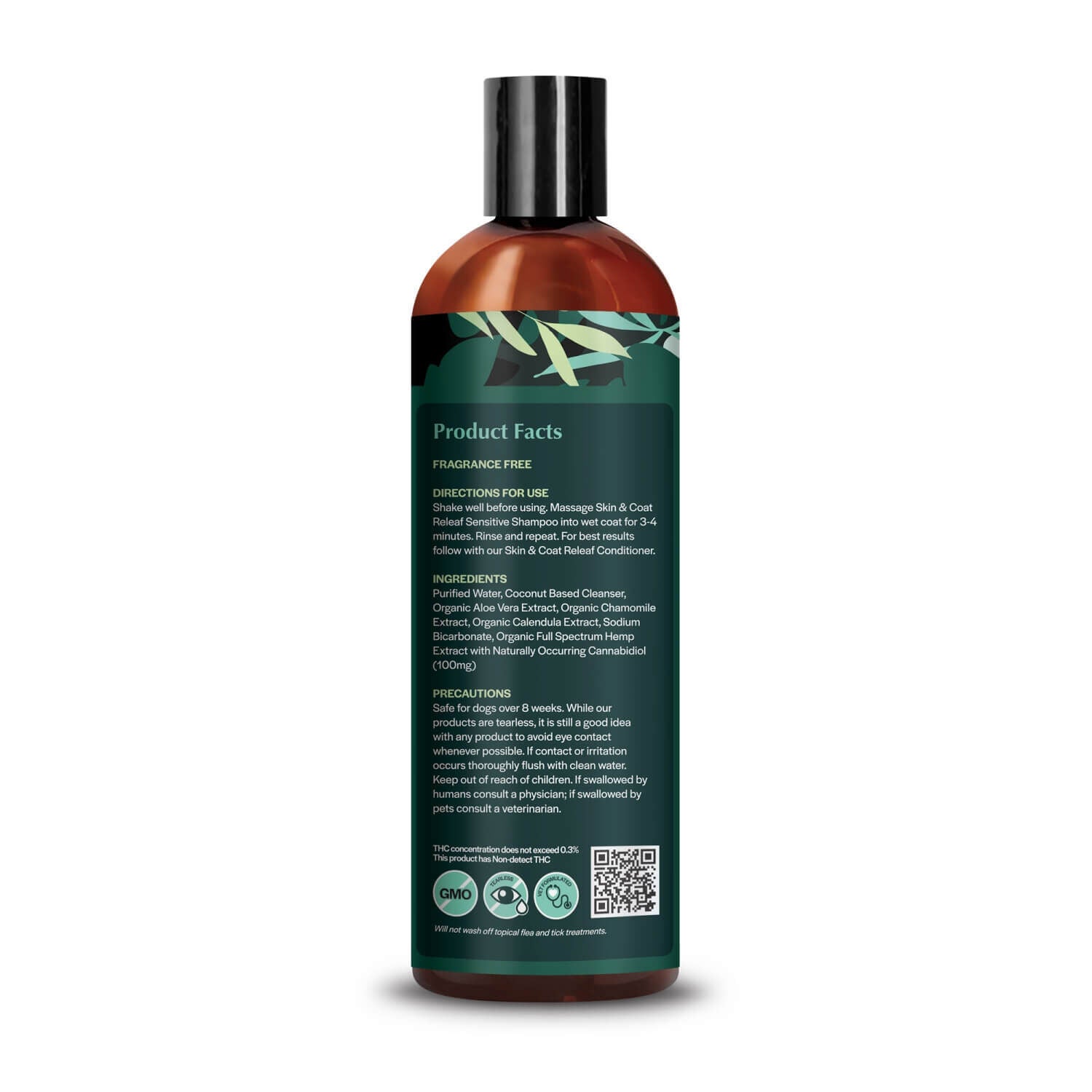 Pet Releaf Skin And Coat Releaf Cbd Infused Dog Shampoo For Itchy & Dry Skin, 100Mg Cbd Per Bottle