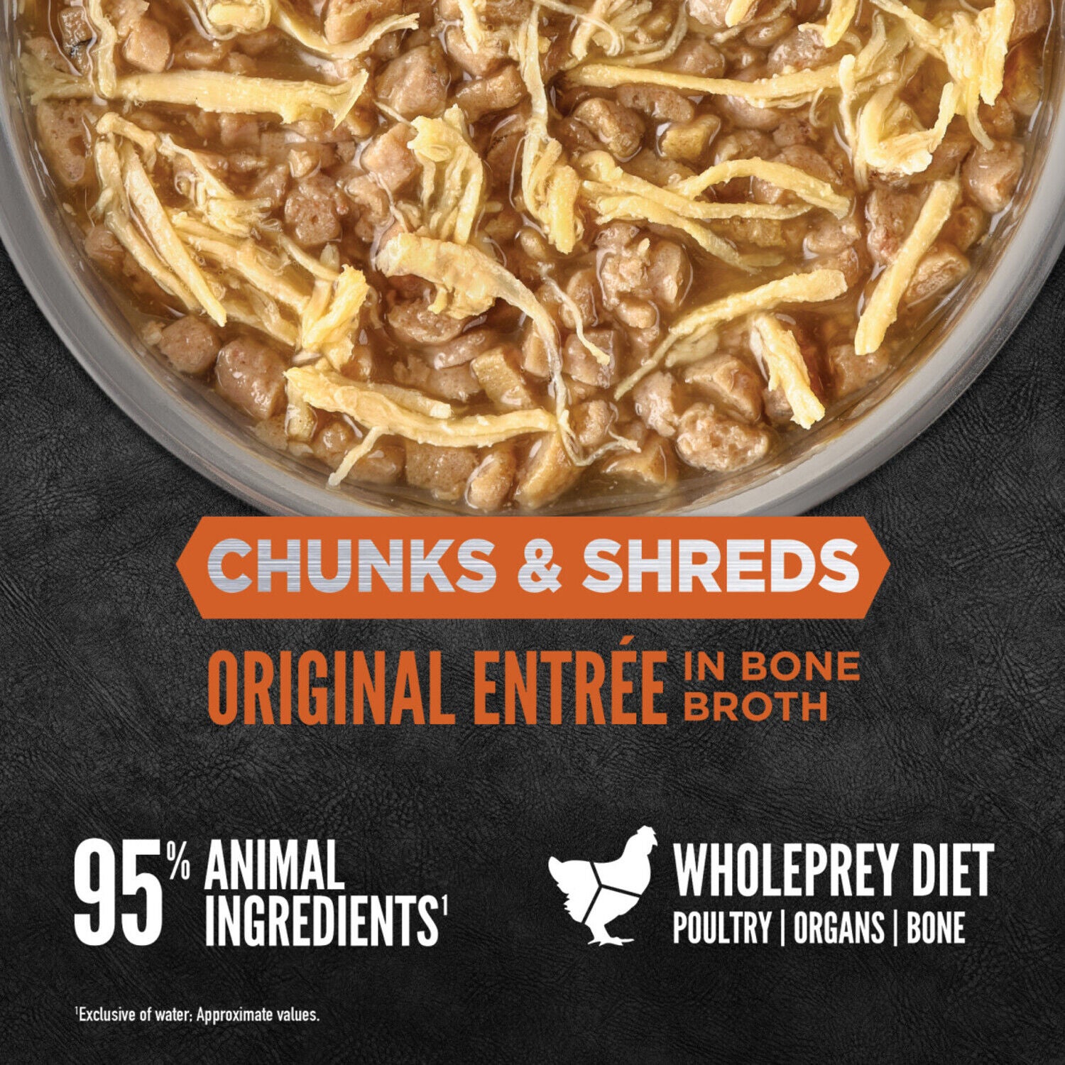 Orijen Chunks & Shreds Wet Cat Food, Original Entree, 5.5-Oz Pack Of 6