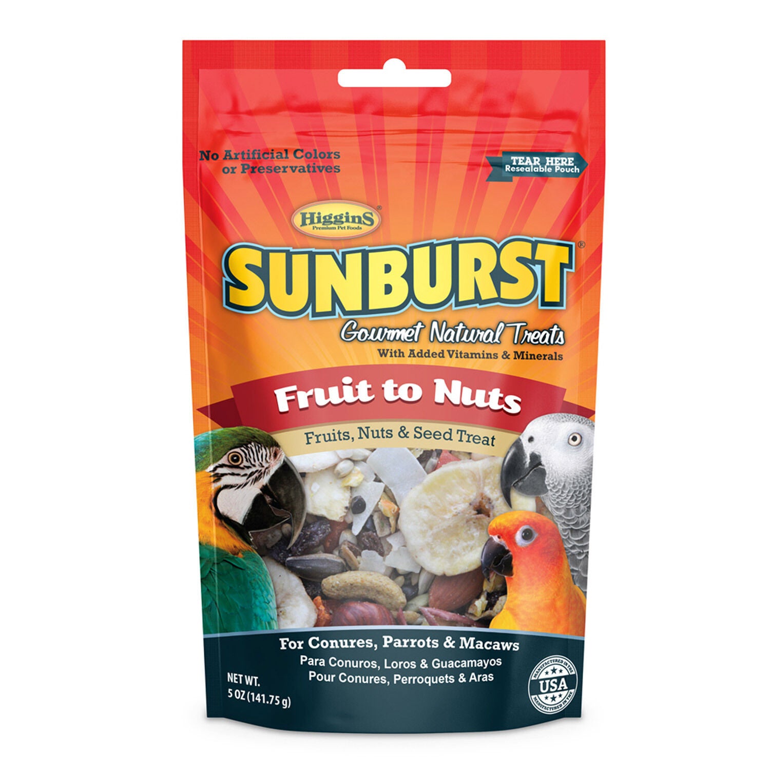 Sunburst Gourmet Treats Fruit To Nuts Bird Treat