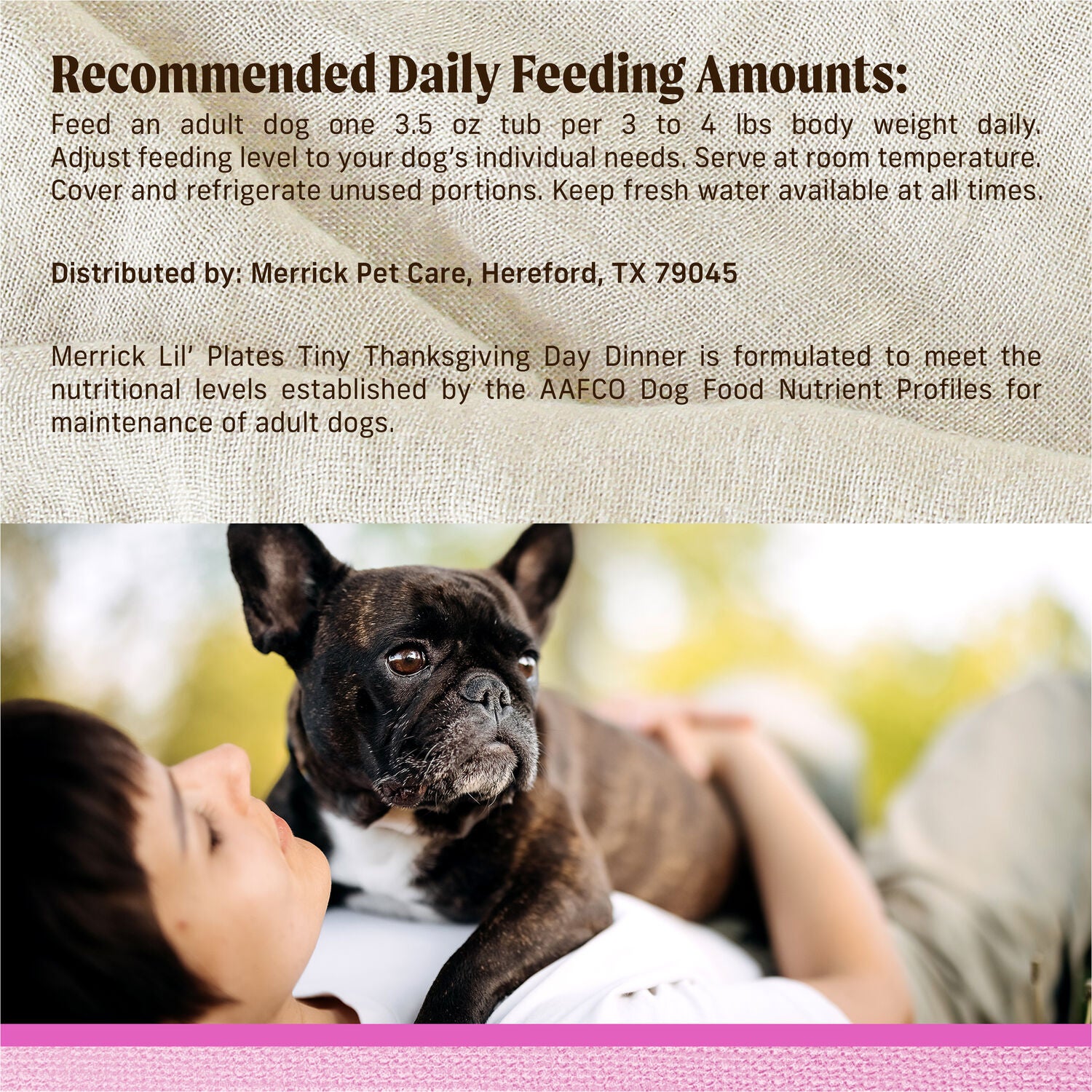 Merrick Lil&rsquo; Plates Premium Grain-Free Natural, Soft Wet Dog Food For Small Dogs, Tiny Thanksgiving Day Dinner, 3.5-Oz Tub