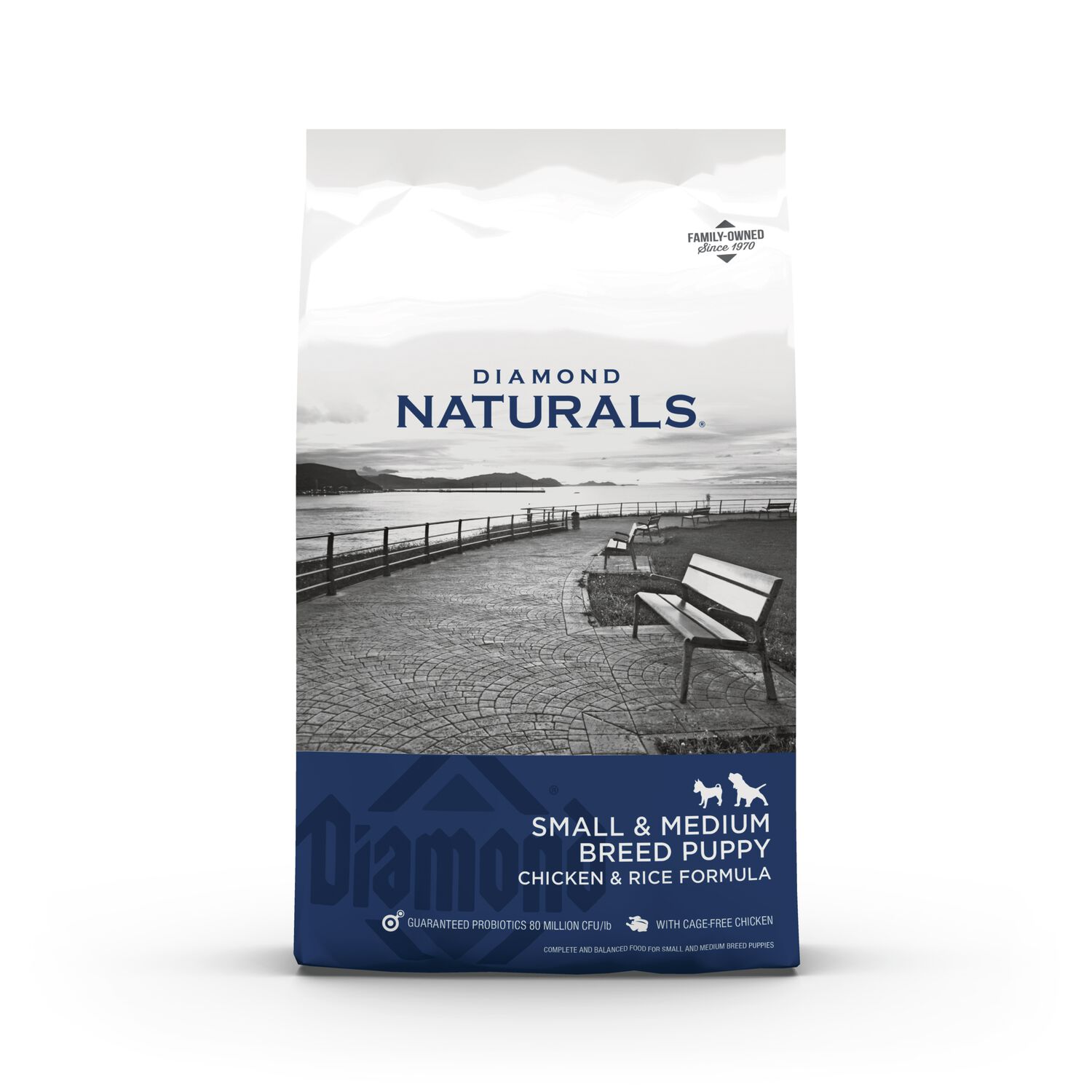 Diamond Naturals Small & Medium Breed Puppy Dry Dog Food,  Chicken & Rice Formula, 18-Lb Bag