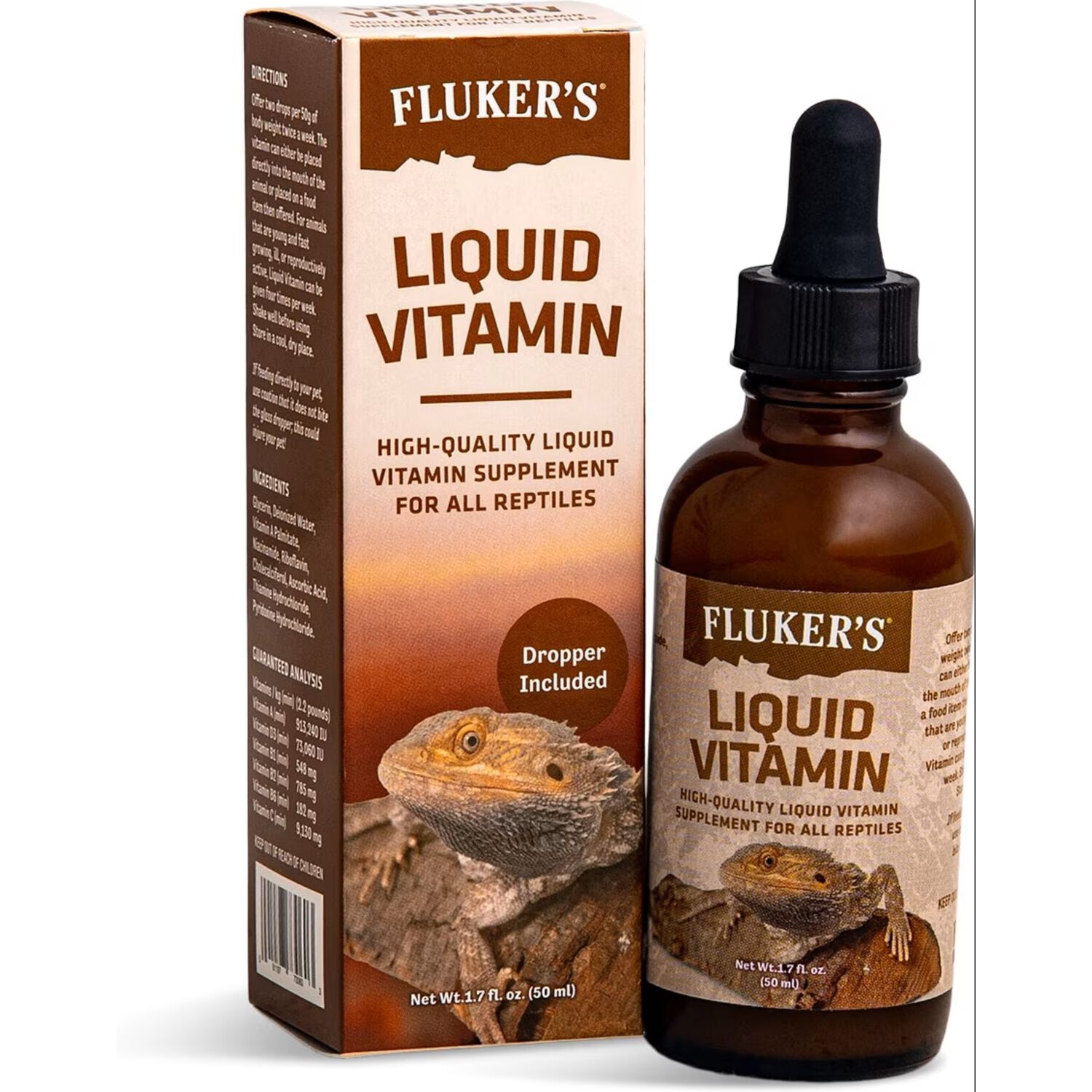 Fluker's Liquid Vitamin Concentrate Reptile Supplement, 1.7-Oz