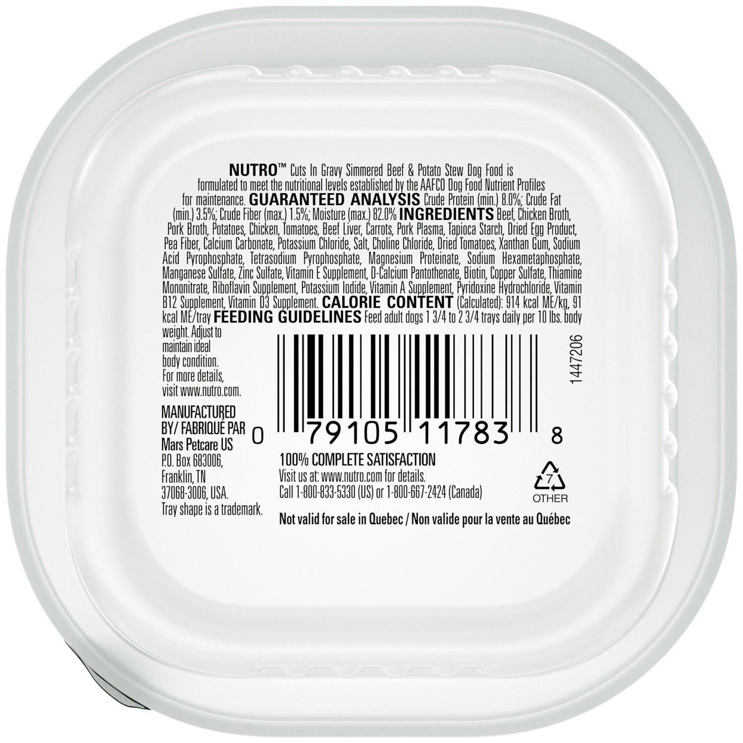 Nutro Simmered Beef & Potato Recipe Dog Food
