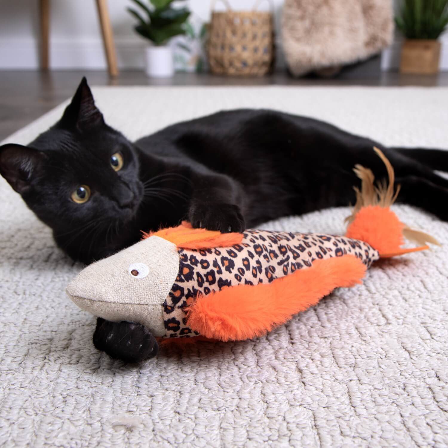 Instincts By Smartykat&reg; Fin Frenzy Crinkle Plush Kicker Cat Toy With Happynip Silvervine & Catnip